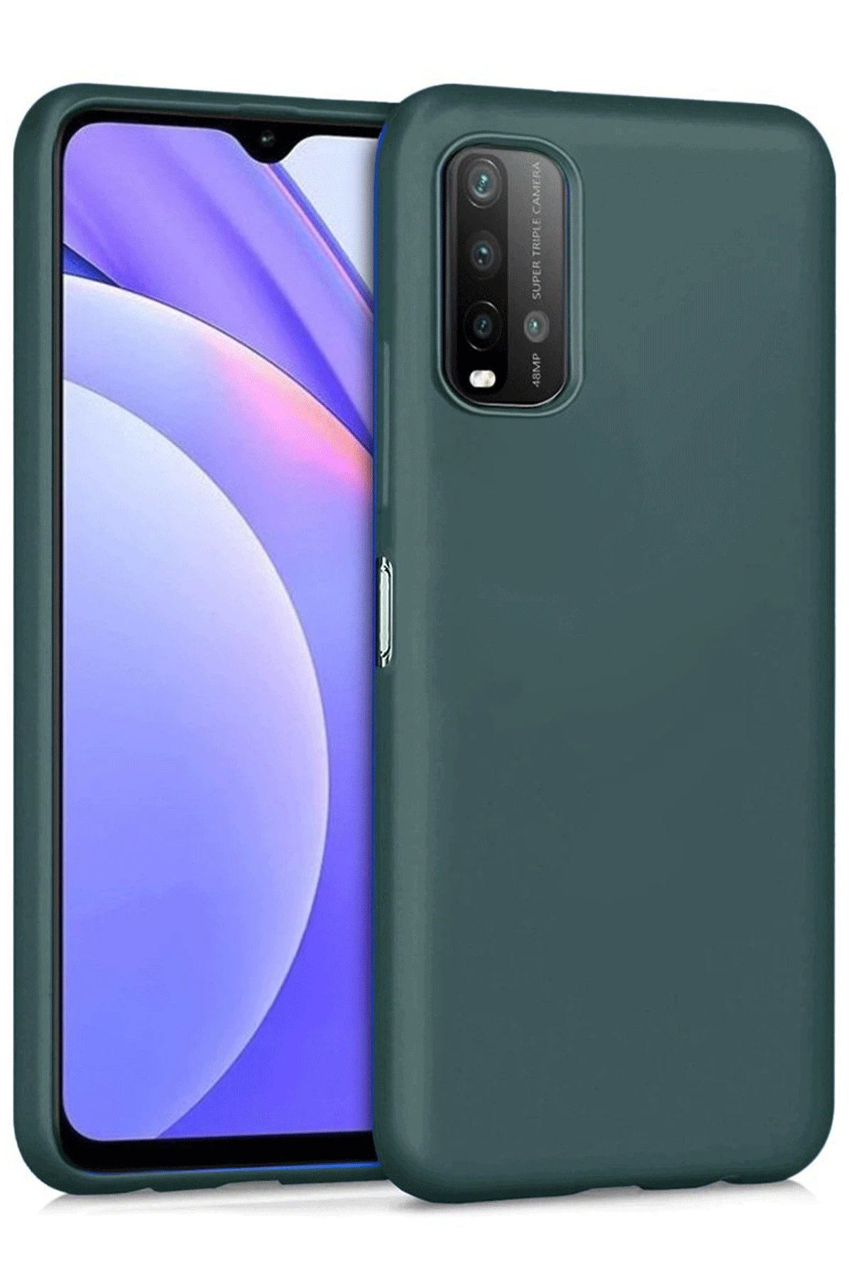 Newface Xiaomi Redmi 9T Kılıf Nano içi Kadife Silikon - Koyu Yeşil