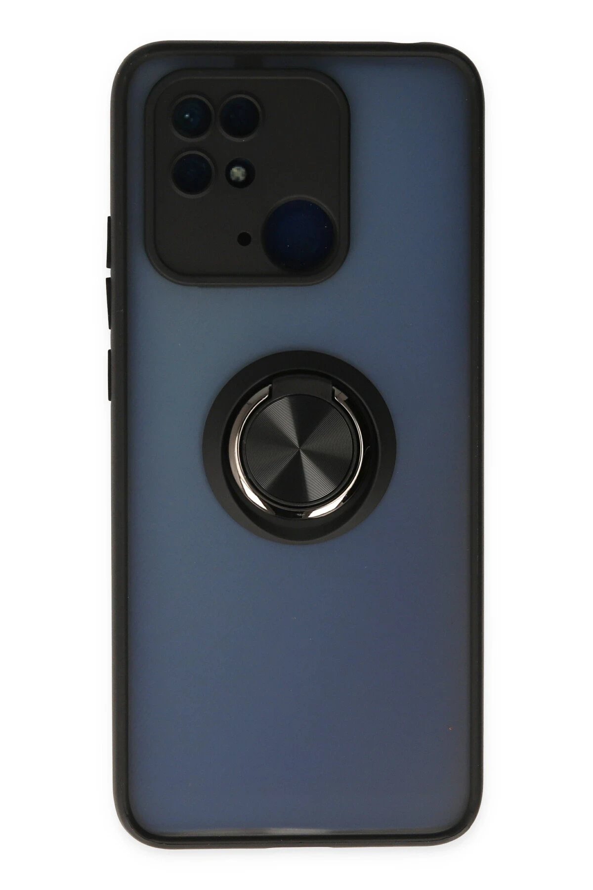 Newface Xiaomi Redmi 10C Kılıf Montreal Yüzüklü Silikon Kapak - Siyah