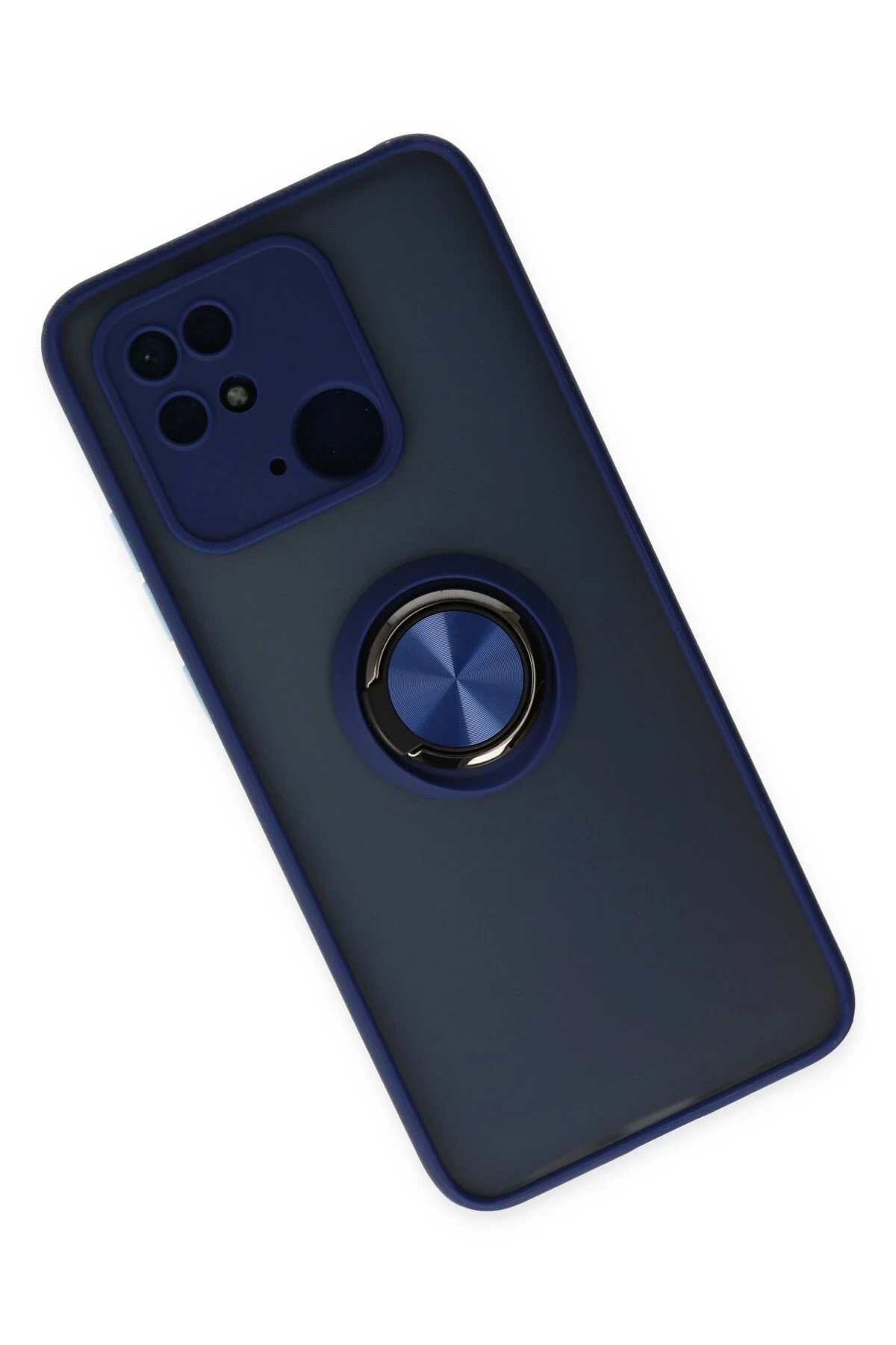 Newface Xiaomi Redmi 10C Kılıf Montreal Yüzüklü Silikon Kapak - Lacivert