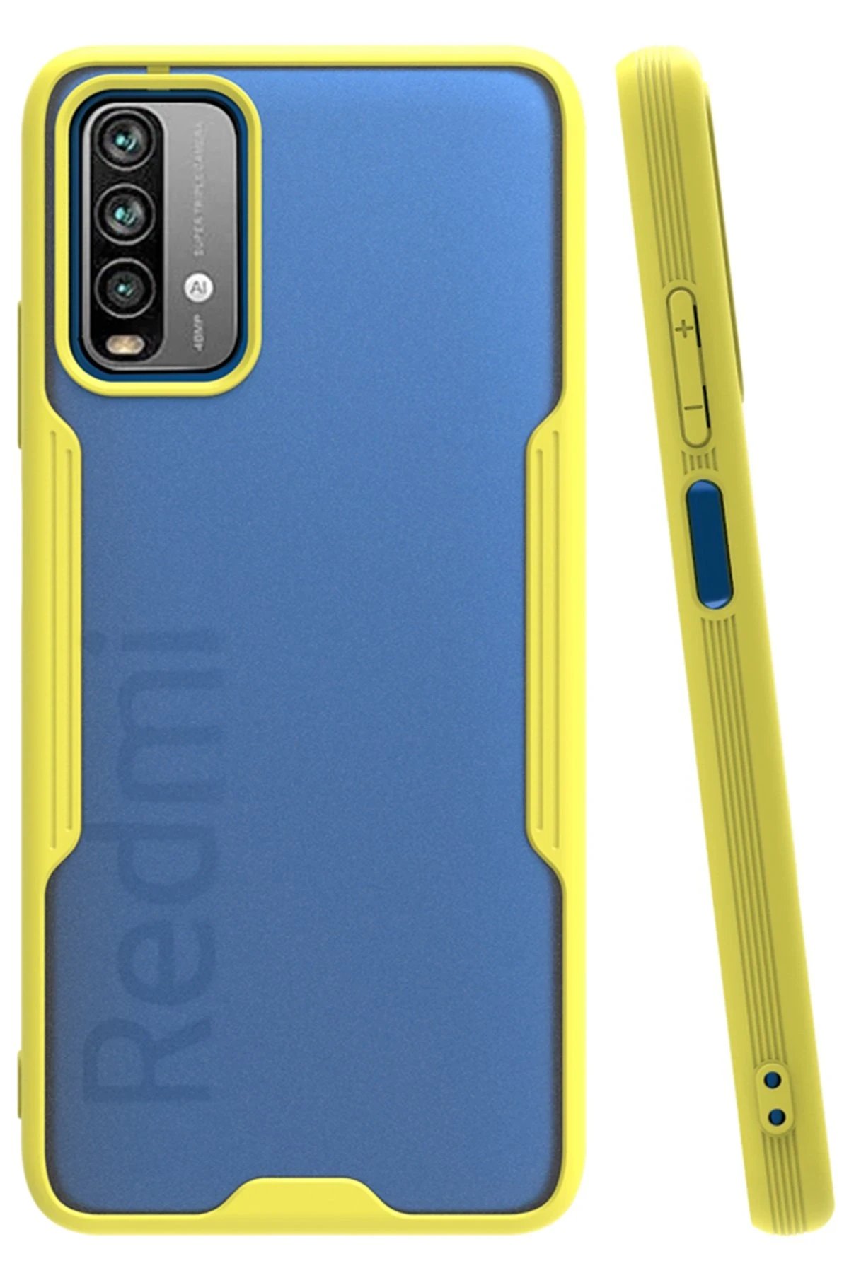 Newface Xiaomi Redmi 9T Kılıf Platin Silikon - Sarı