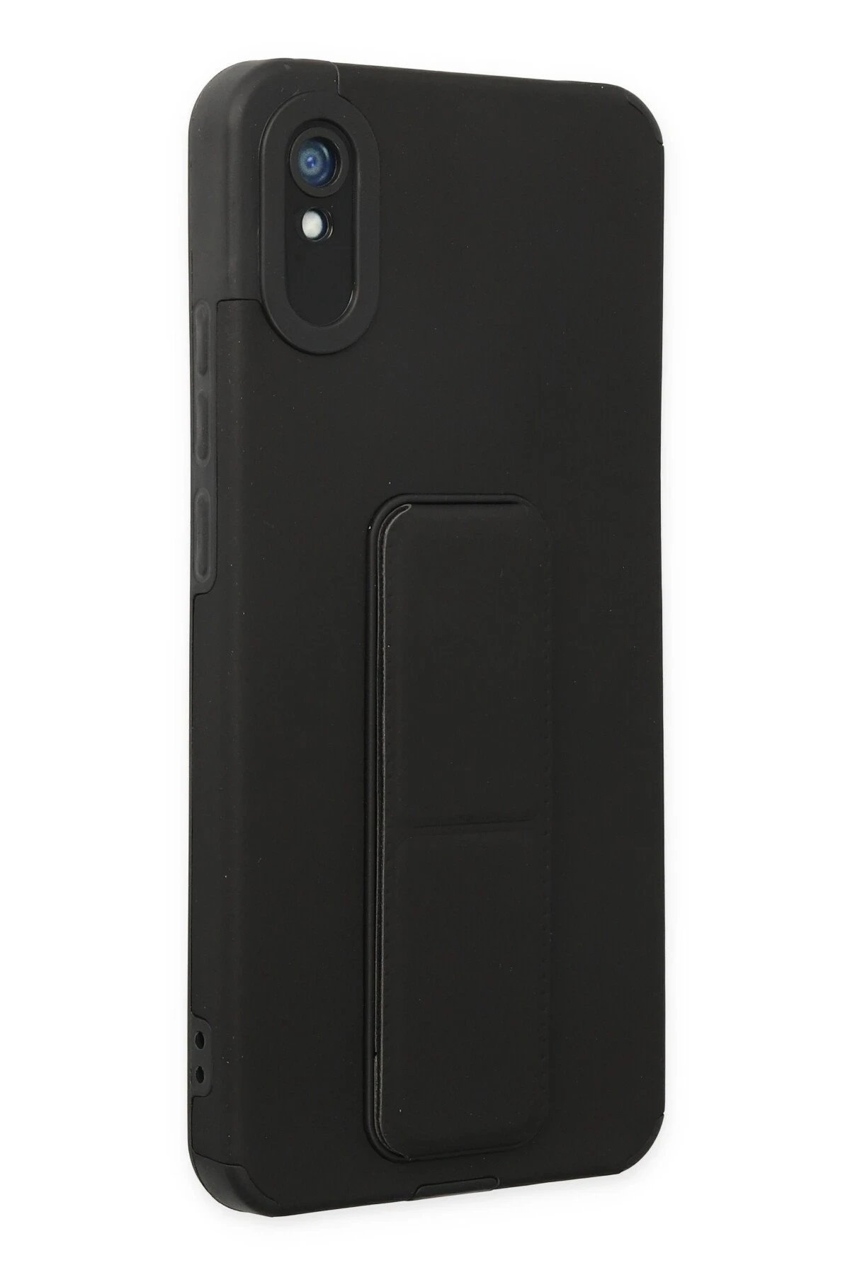 Newface Xiaomi Redmi 9A Kılıf Mega Standlı Silikon - Siyah