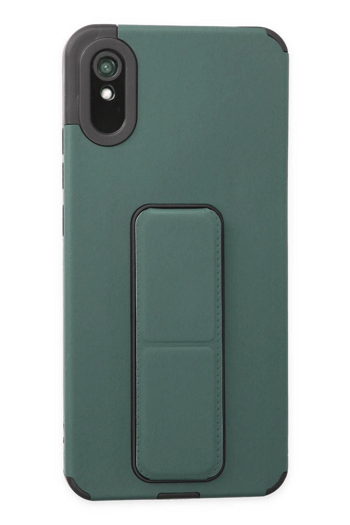 Newface Xiaomi Redmi 9A Kılıf Mega Standlı Silikon - Yeşil