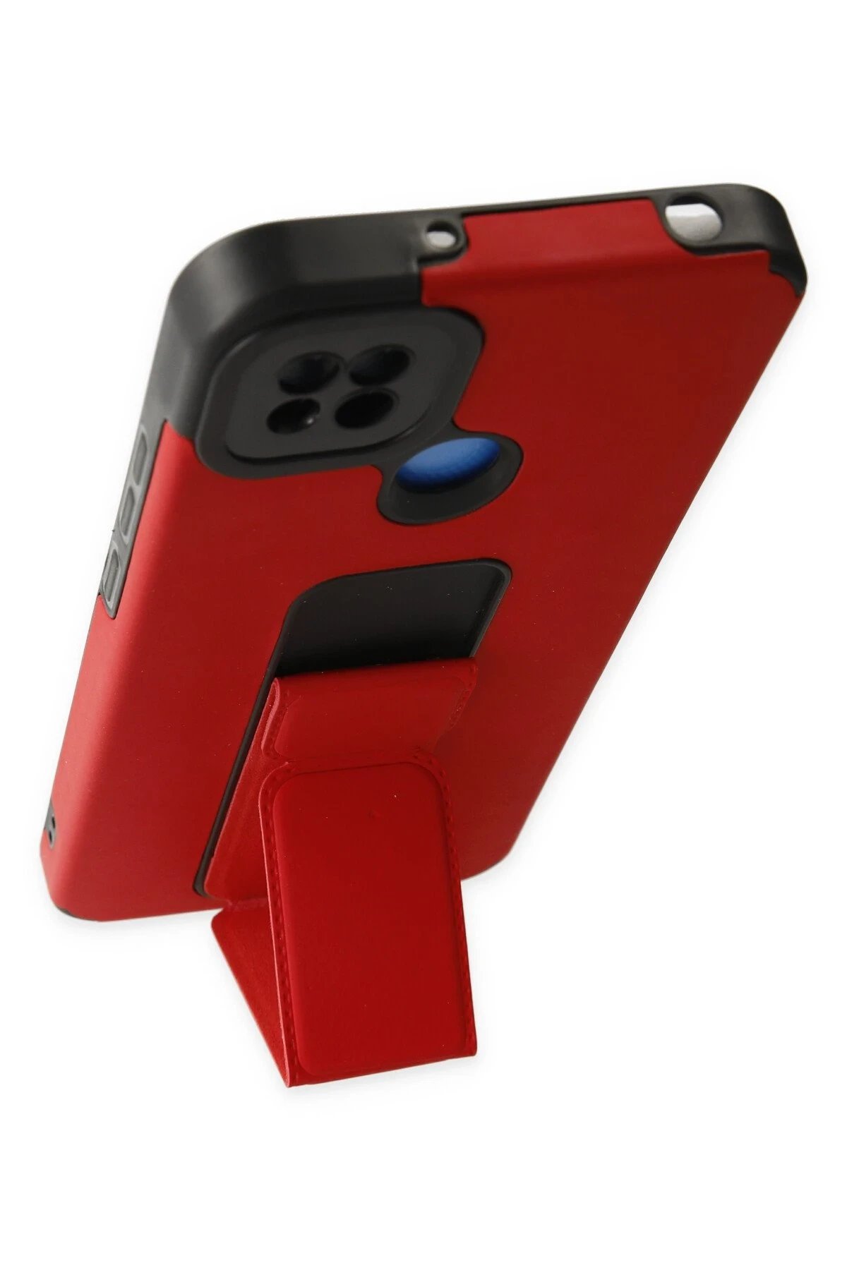 Newface Xiaomi Redmi 9C Kılıf Mega Standlı Silikon - Kırmızı