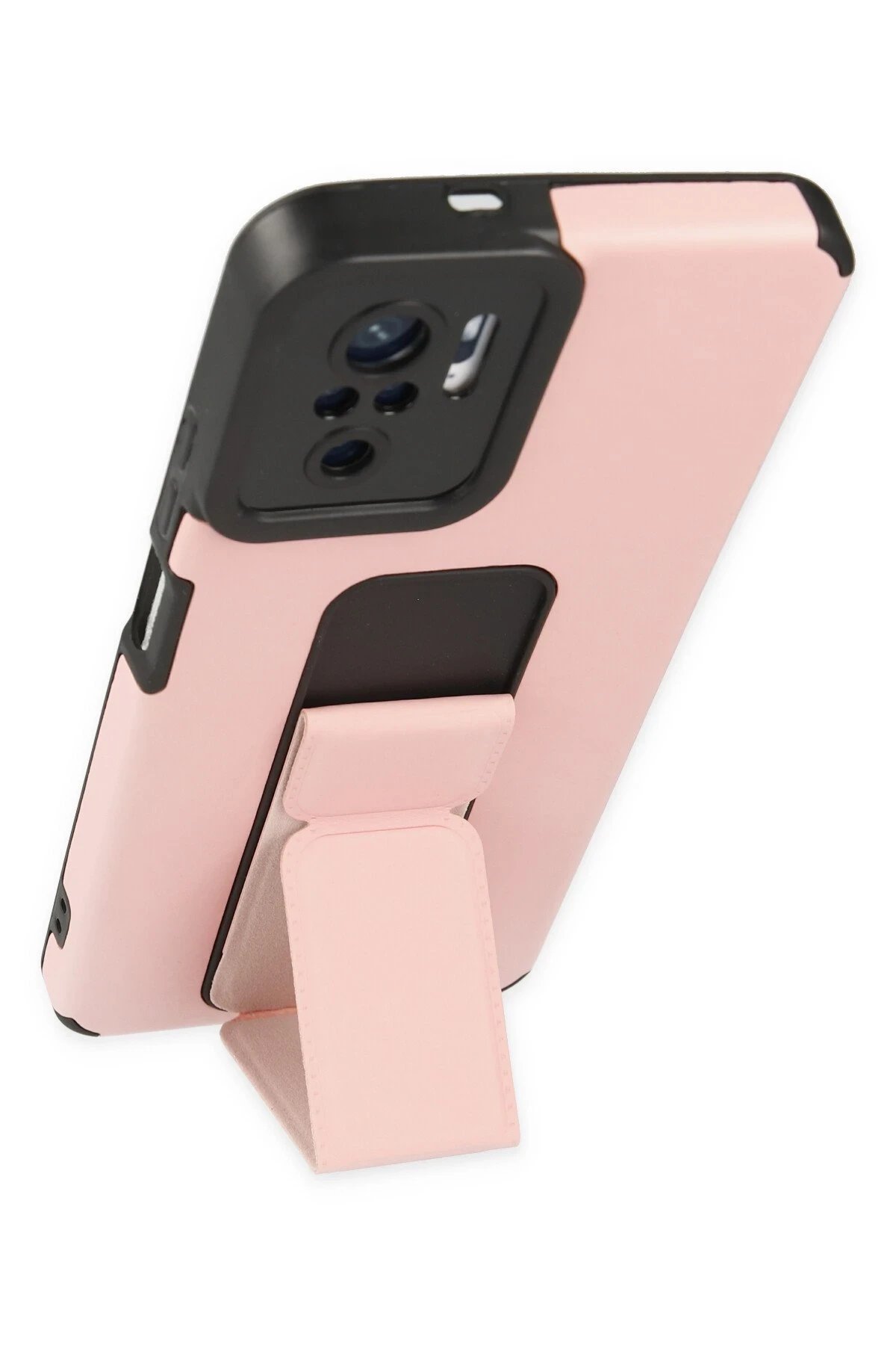 Newface Xiaomi Redmi Note 10 Kılıf Mega Standlı Silikon - Pudra