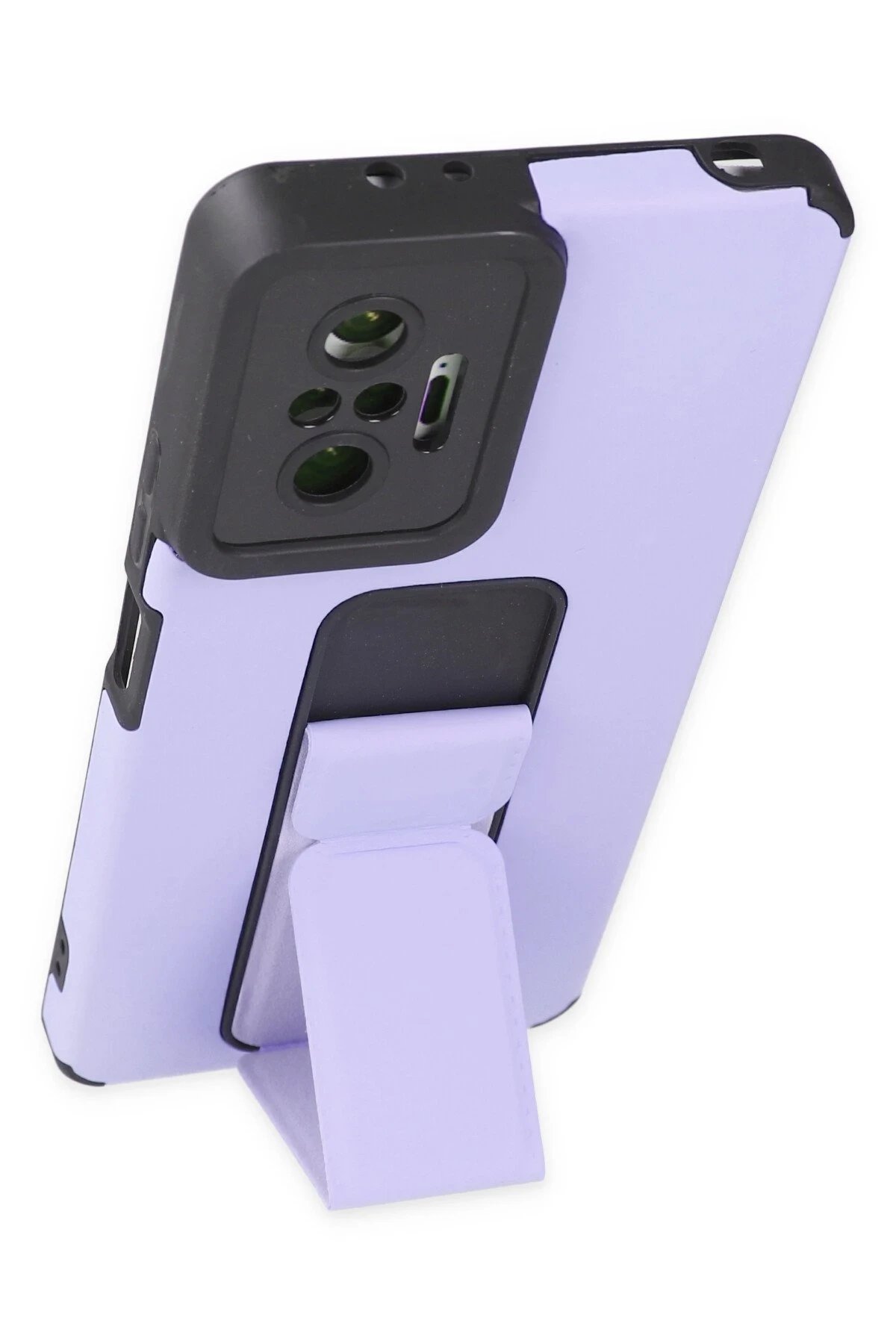 Newface Xiaomi Redmi Note 10 Pro Kılıf Mega Standlı Silikon - Lila