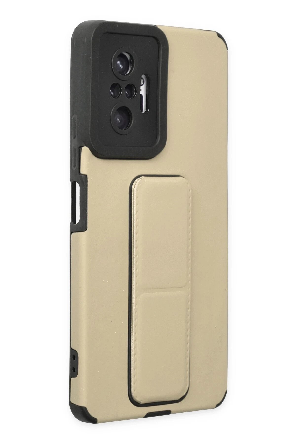 Newface Xiaomi Redmi Note 10 Pro Kılıf Mega Standlı Silikon - Gold