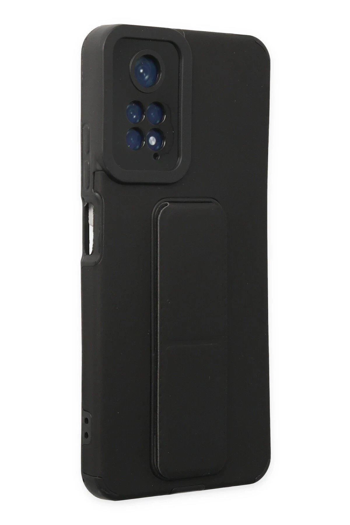 Newface Xiaomi Redmi Note 11 Kılıf Mega Standlı Silikon - Siyah