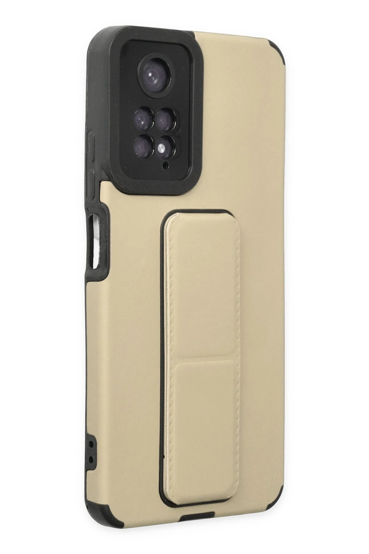 Newface Xiaomi Redmi Note 11 Kılıf Mega Standlı Silikon - Gold