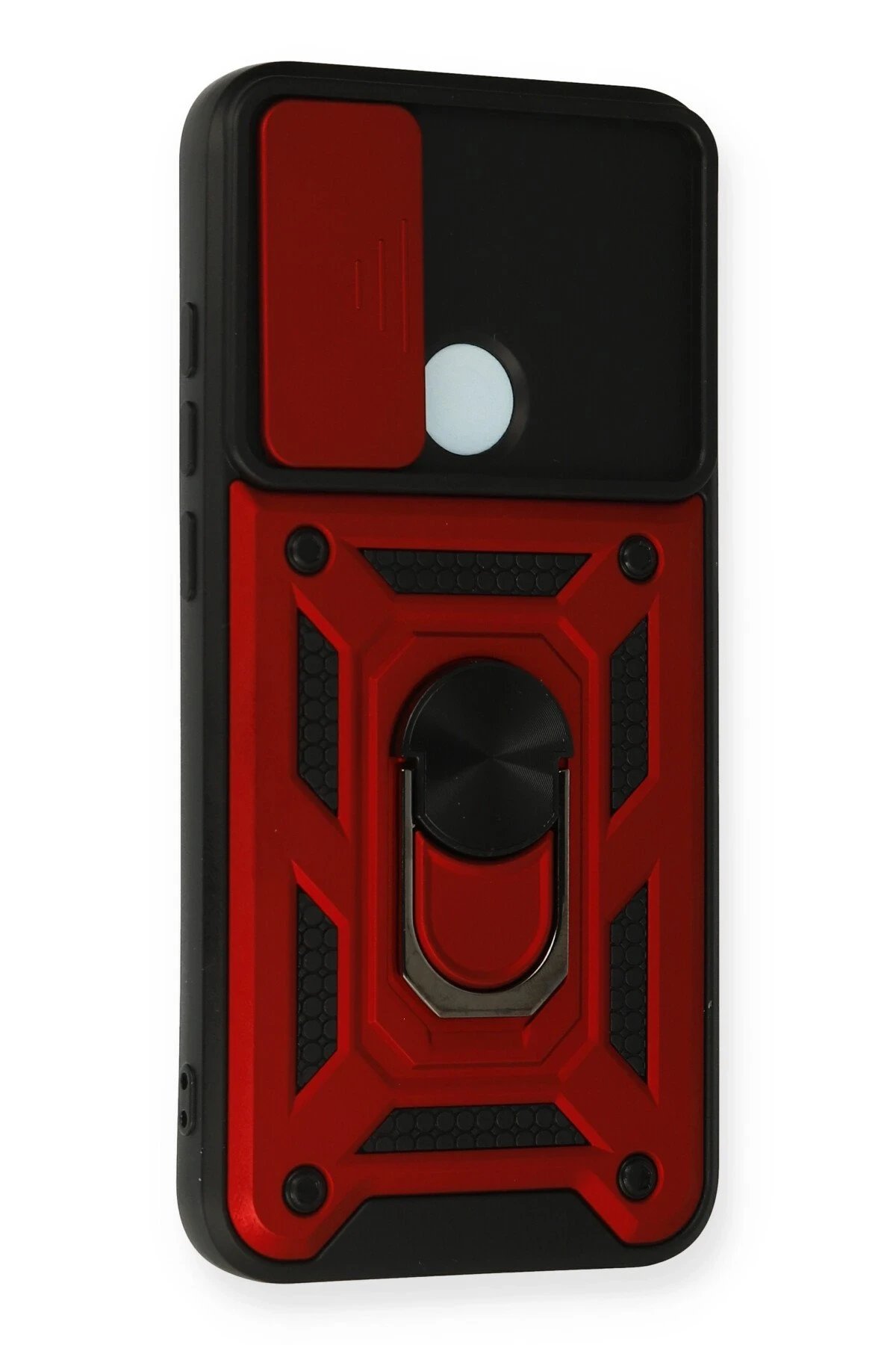 Newface Xiaomi Redmi Note 8 Kılıf Pars Lens Yüzüklü Silikon - Kırmızı