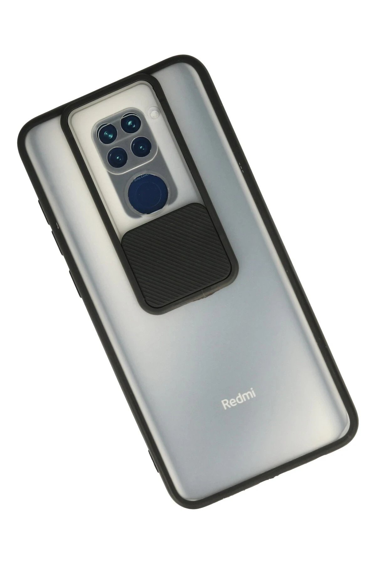 Newface Xiaomi Redmi Note 9 Kılıf Palm Buzlu Kamera Sürgülü Silikon - Siyah