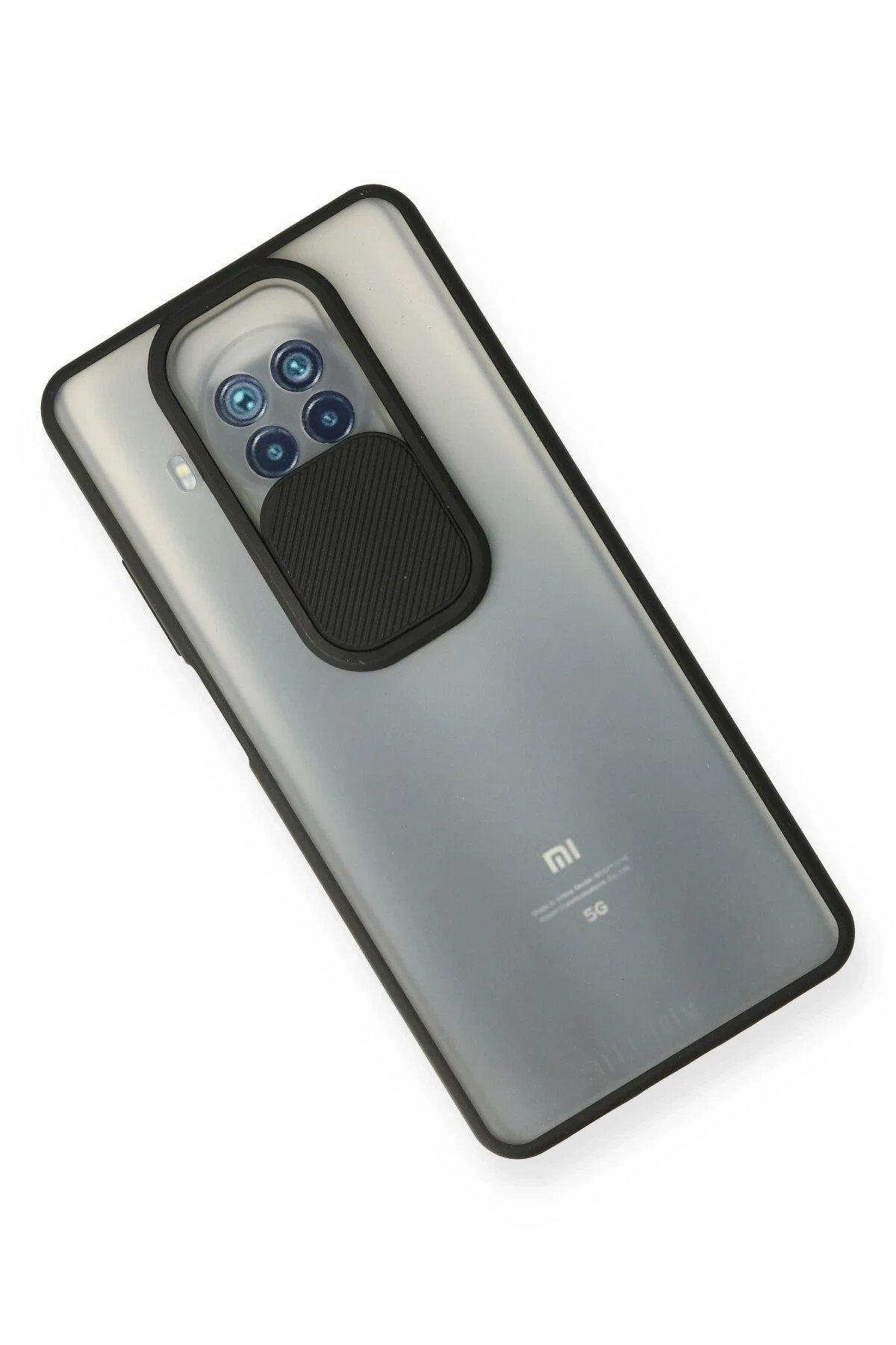 Newface Xiaomi Mi 10T Lite Kılıf Palm Buzlu Kamera Sürgülü Silikon - Siyah