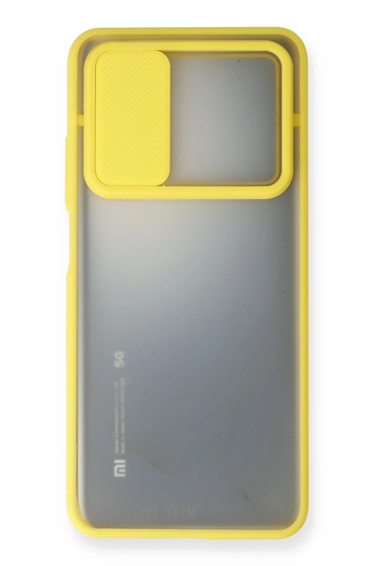 Newface Xiaomi Mi 10T Kılıf Palm Buzlu Kamera Sürgülü Silikon - Sarı