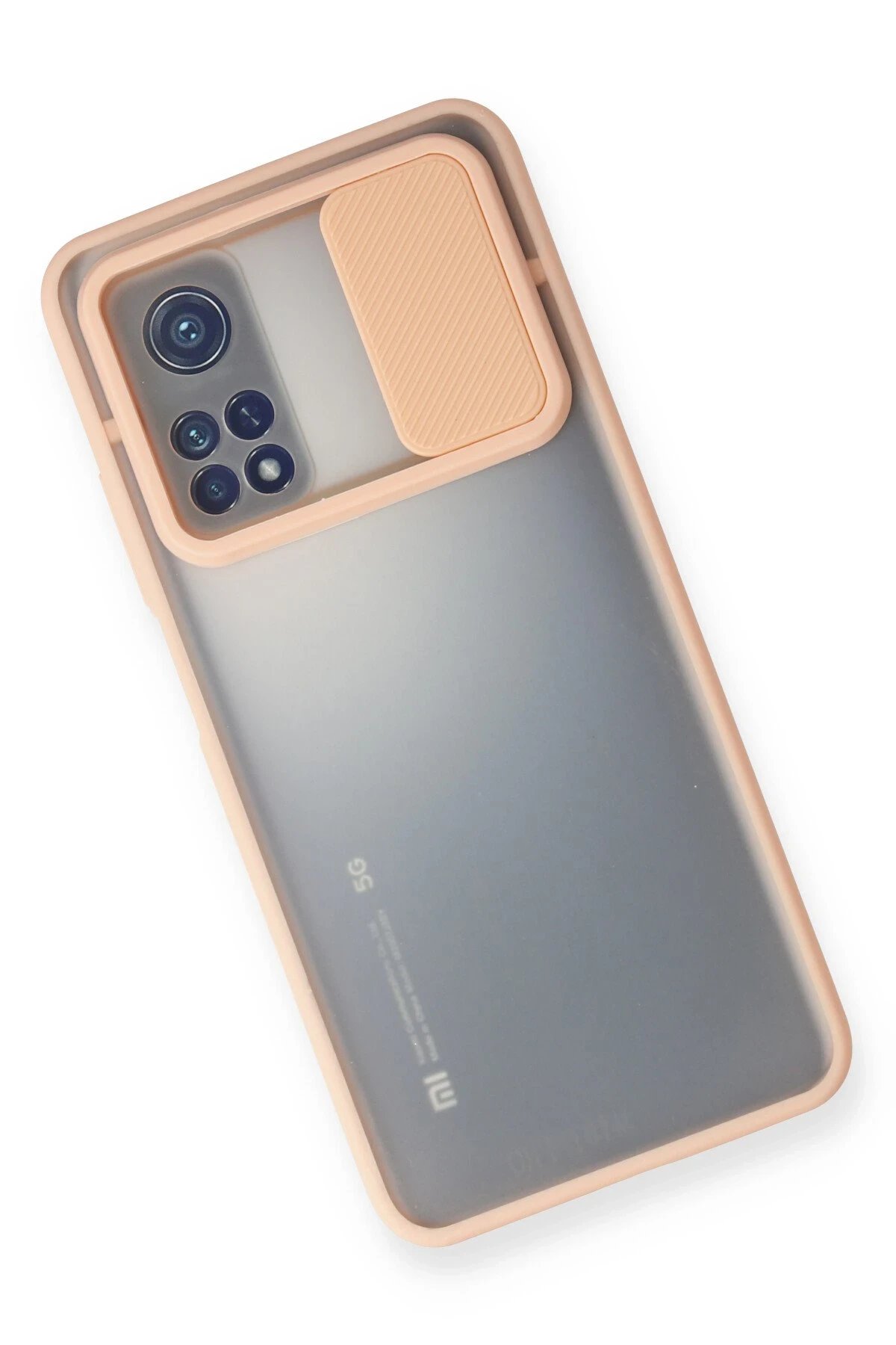 Newface Xiaomi Mi 10T Kılıf Palm Buzlu Kamera Sürgülü Silikon - Pembe