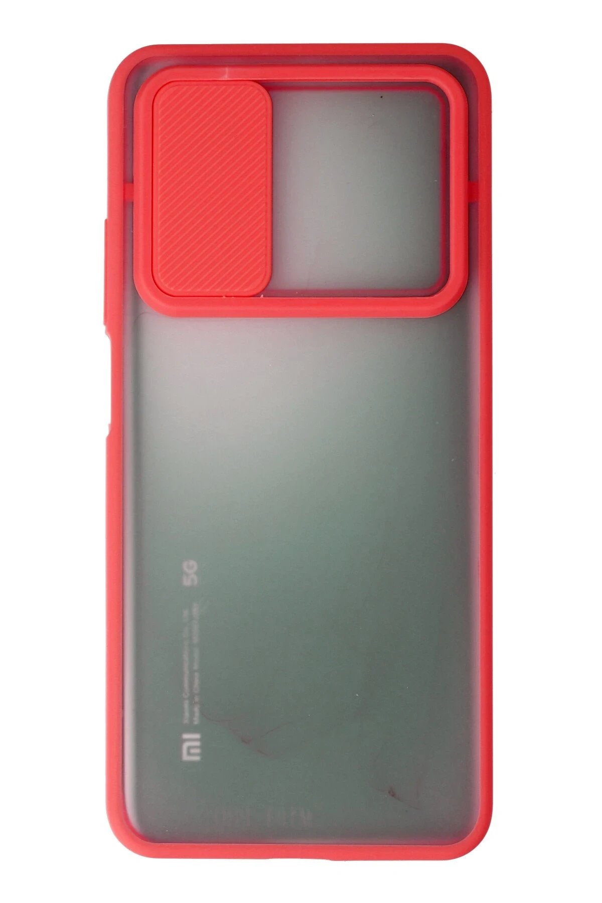 Newface Xiaomi Mi 10T Kılıf Palm Buzlu Kamera Sürgülü Silikon - Kırmızı