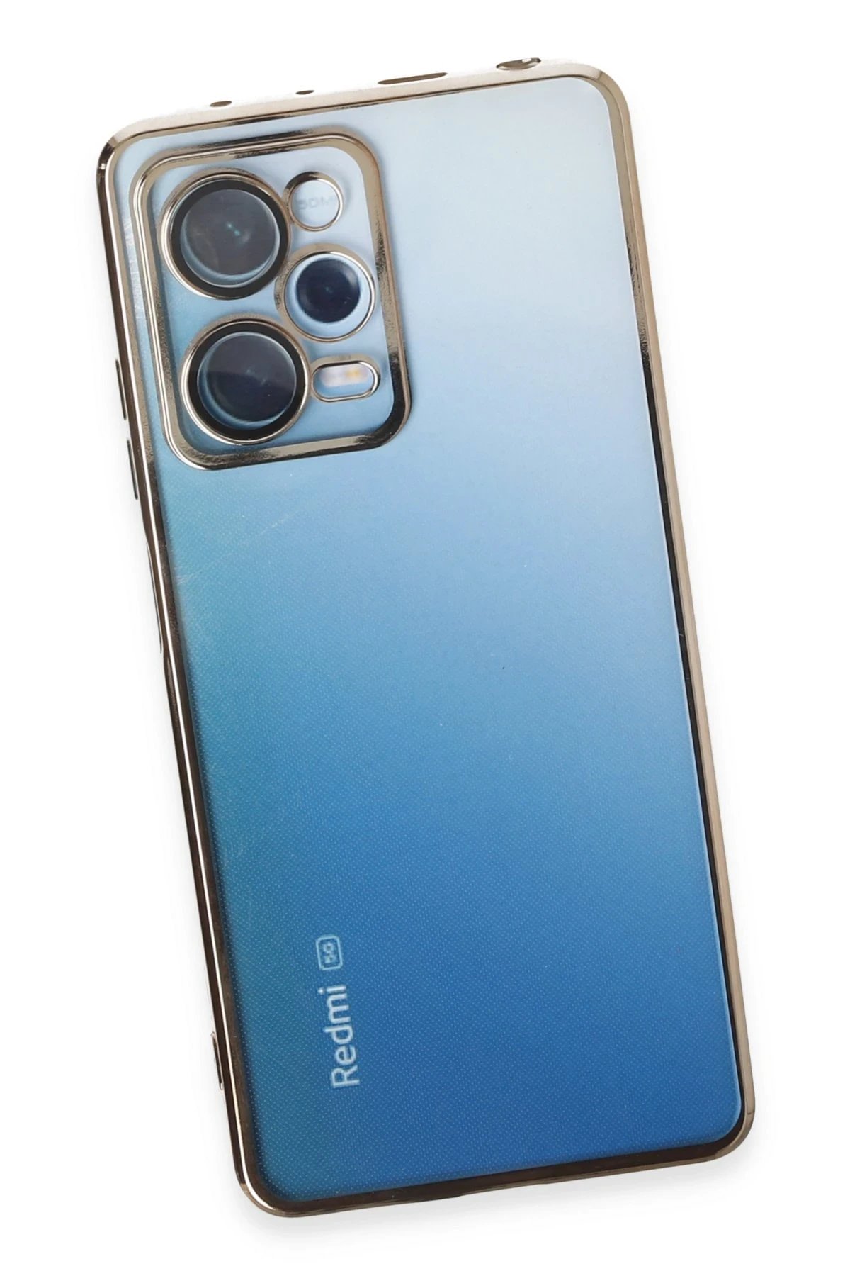 Newface Xiaomi Redmi Note 12 Pro 5G Kılıf Razer Lensli Silikon - Gold