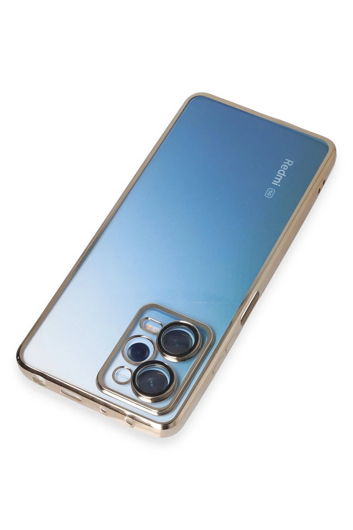 Newface Xiaomi Redmi Note 12 Pro 5G Kılıf Razer Lensli Silikon - Gold