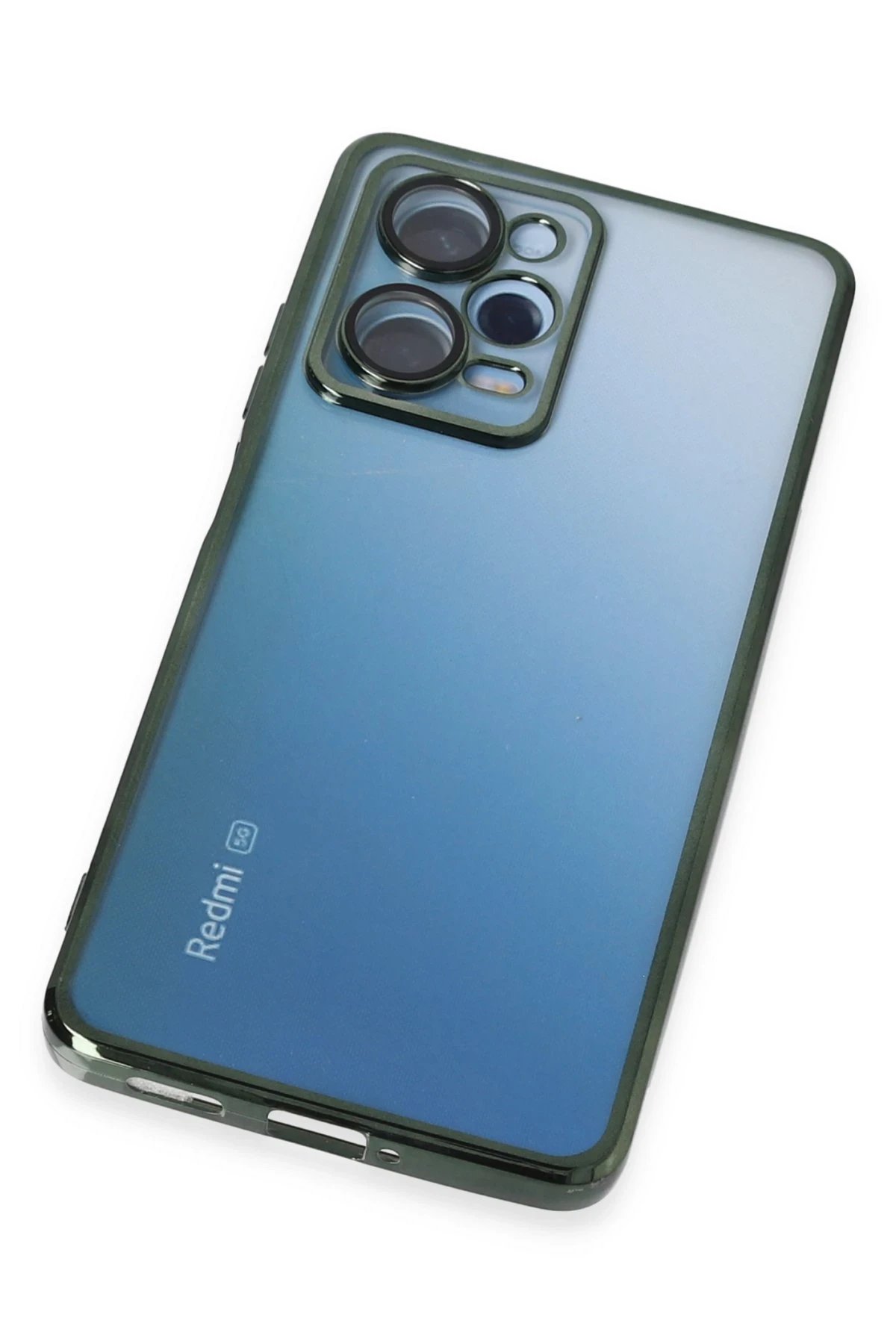 Newface Xiaomi Redmi Note 12 Pro 5G Kılıf Razer Lensli Silikon - Yeşil