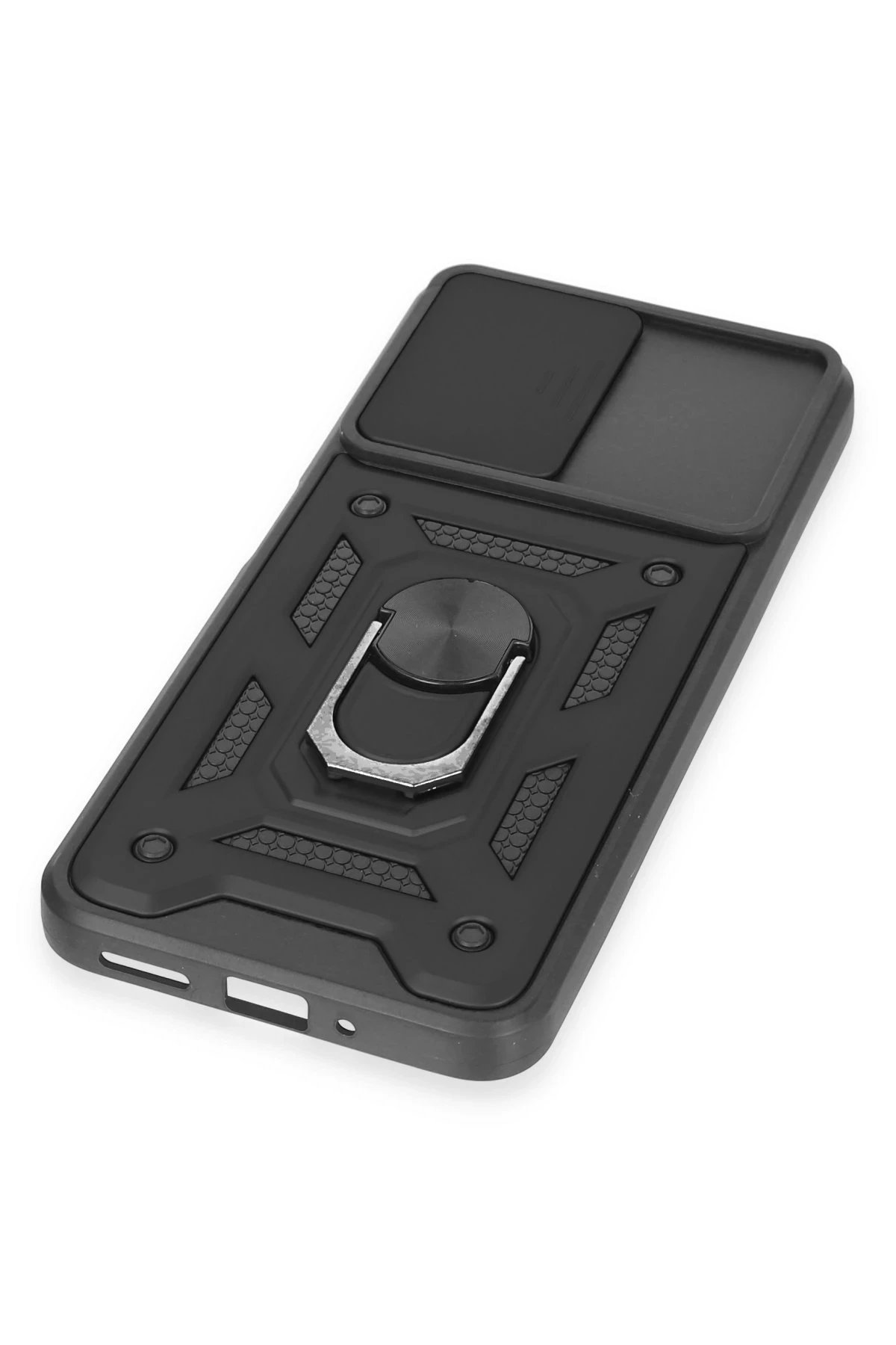 Newface Xiaomi Redmi Note 12 5G Kılıf Pars Lens Yüzüklü Silikon - Siyah