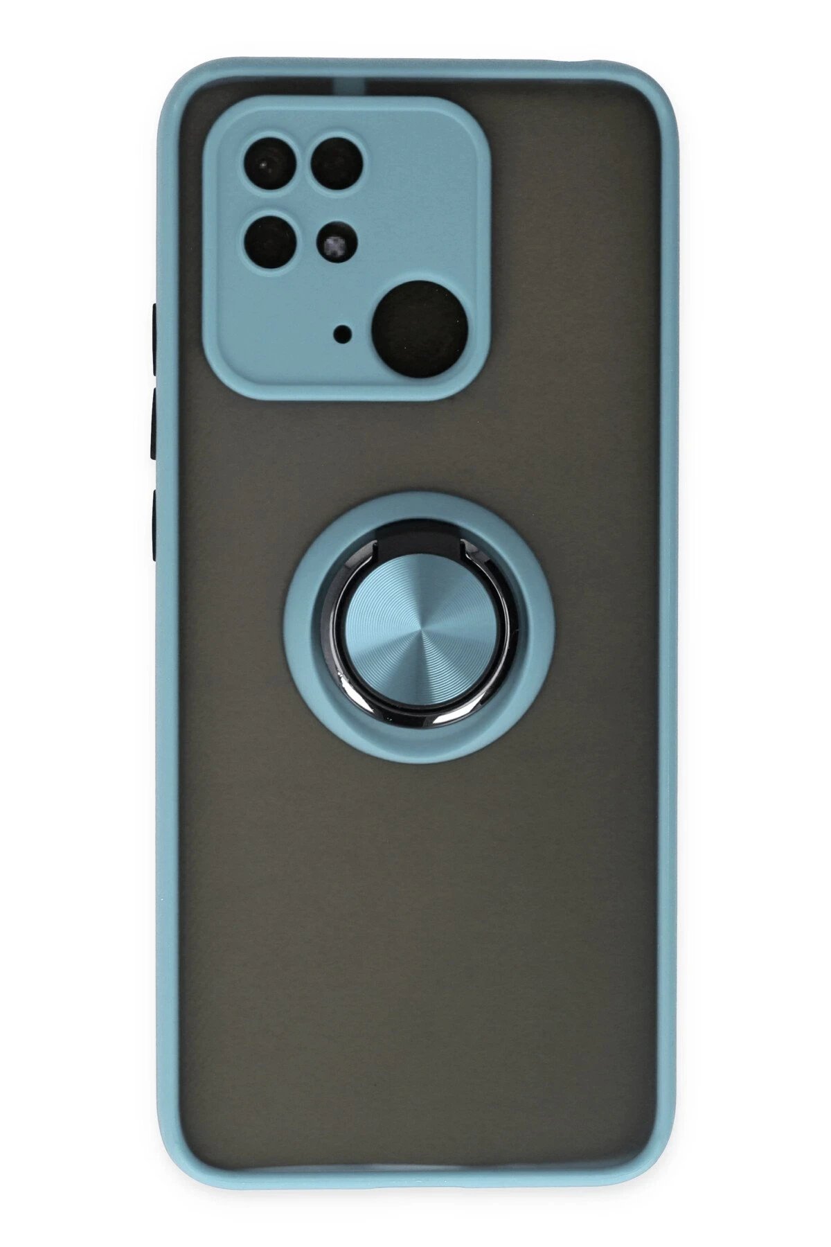 Newface Xiaomi Poco C40 Kılıf Montreal Yüzüklü Silikon Kapak - Buz Mavi