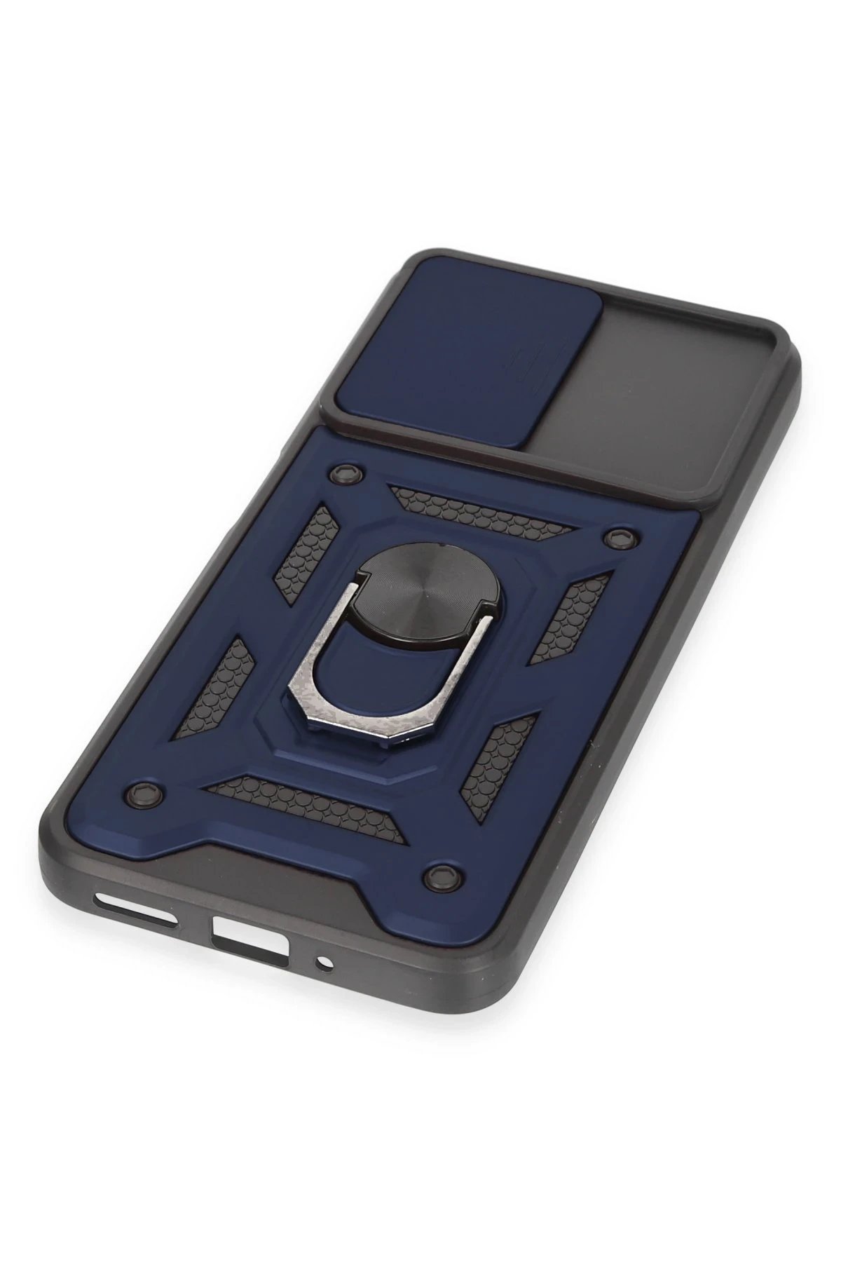 Newface Xiaomi Redmi Note 12 5G Kılıf Pars Lens Yüzüklü Silikon - Lacivert