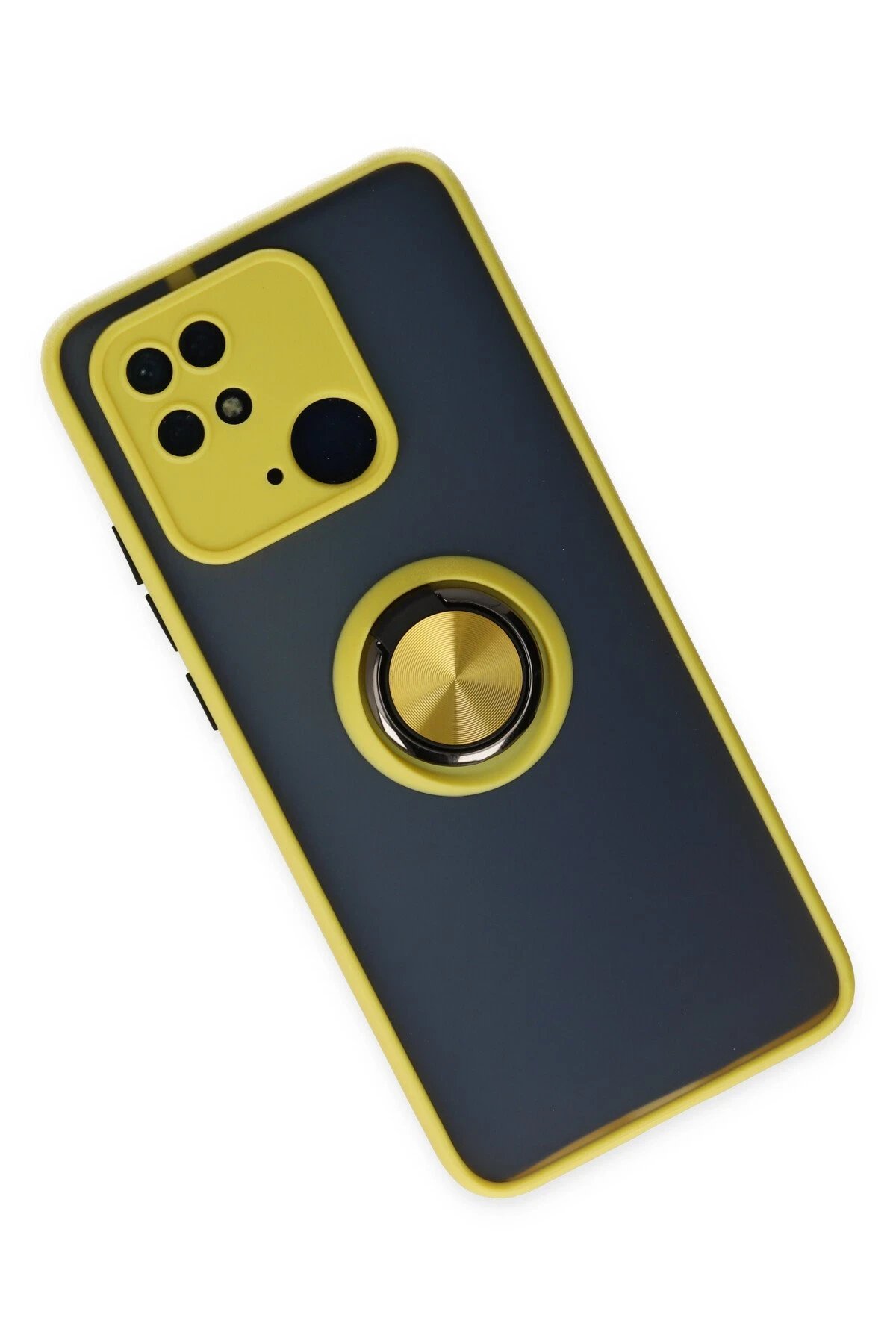 Newface Xiaomi Poco C40 Kılıf Montreal Yüzüklü Silikon Kapak - Sarı