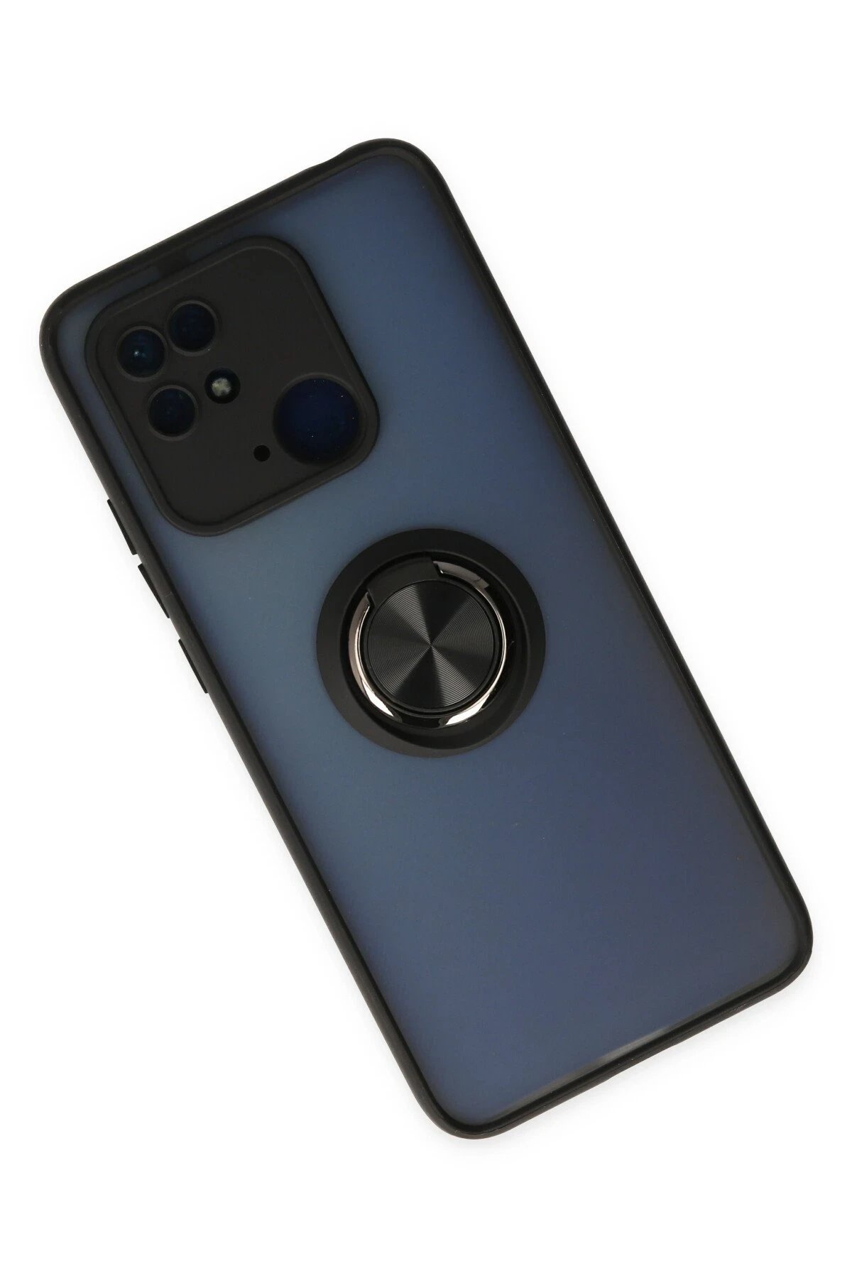 Newface Xiaomi Poco C40 Kılıf Montreal Yüzüklü Silikon Kapak - Siyah