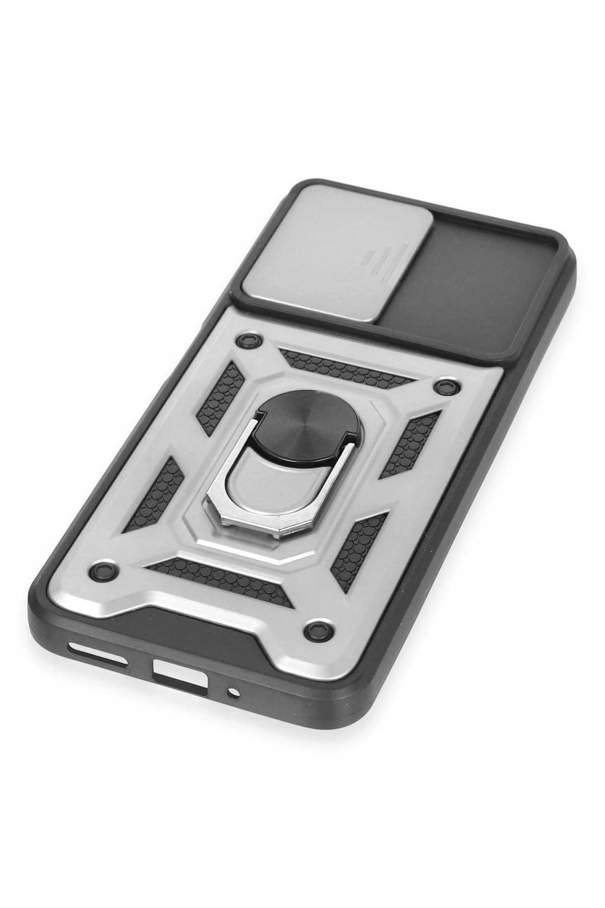 Newface Xiaomi Redmi Note 12 5G Kılıf Pars Lens Yüzüklü Silikon - Gümüş