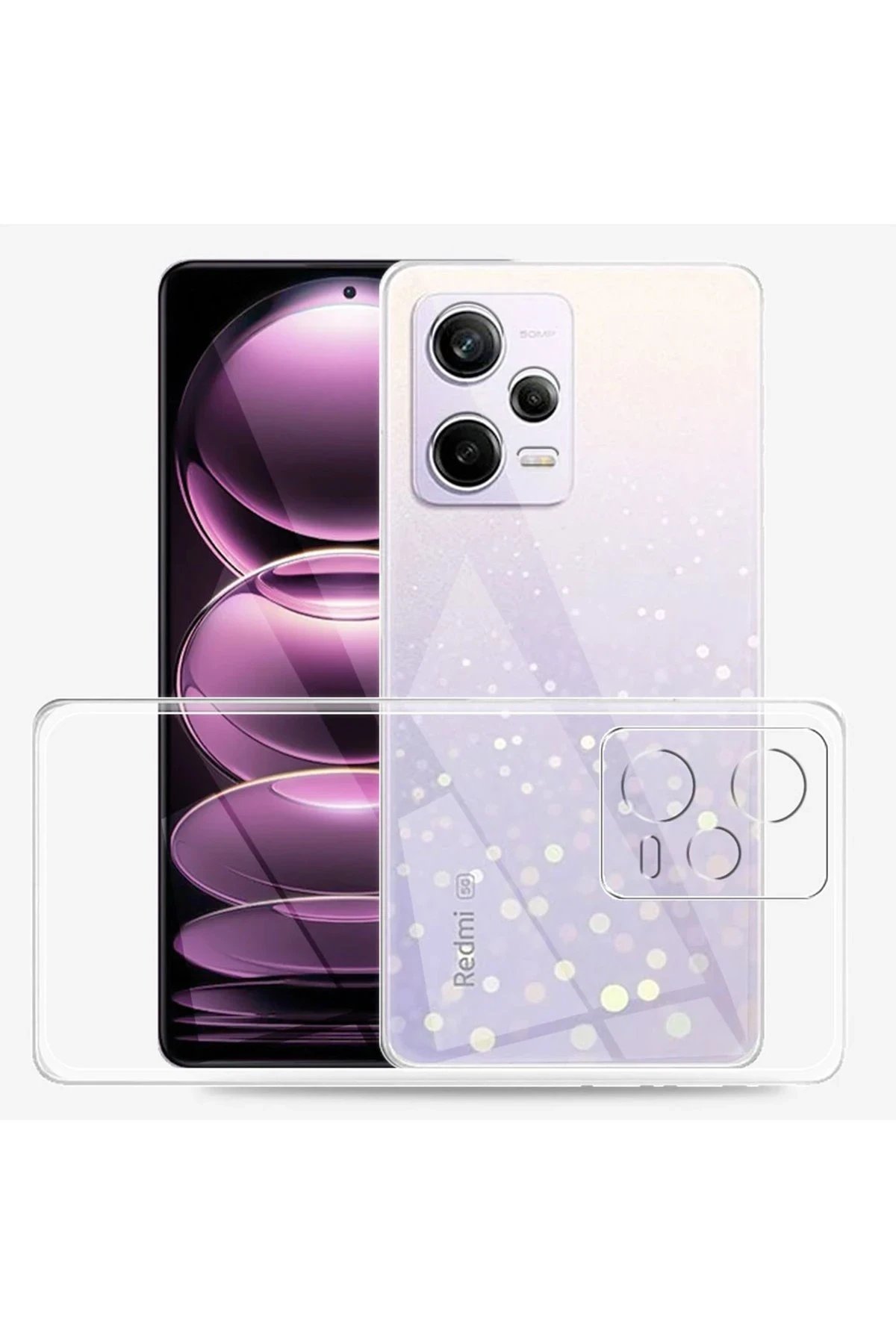 Newface Xiaomi Redmi Note 12 5G Kılıf Lüx Şeffaf Silikon