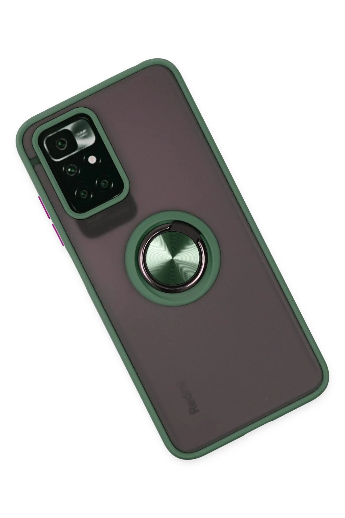 Newface Xiaomi Redmi 10 2022 Kılıf Montreal Yüzüklü Silikon Kapak - Yeşil