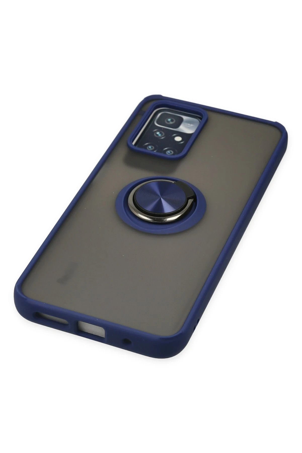 Newface Xiaomi Redmi 10 2022 Kılıf Montreal Yüzüklü Silikon Kapak - Lacivert