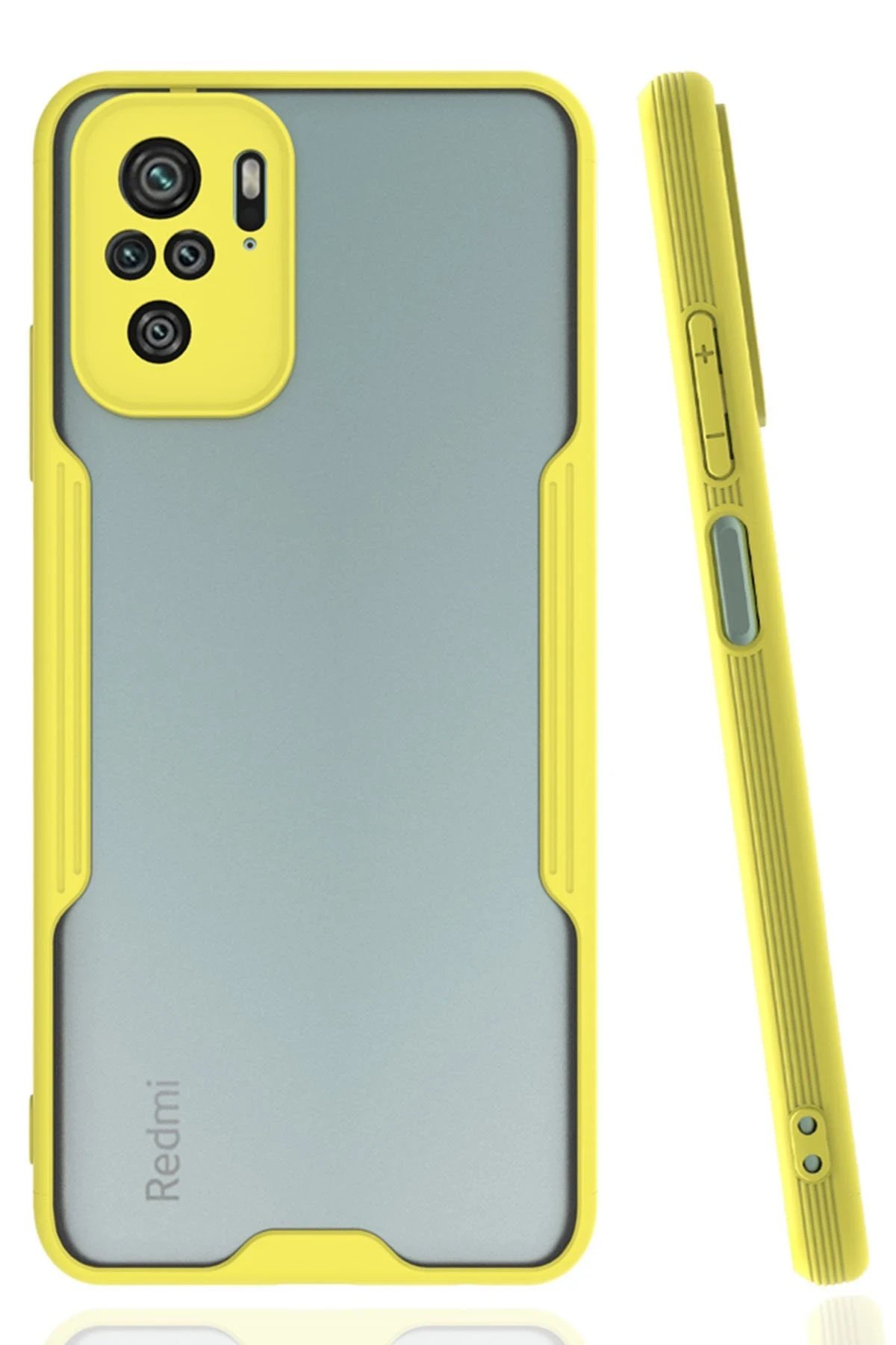 Newface Xiaomi Redmi Note 10 Kılıf Platin Silikon - Sarı