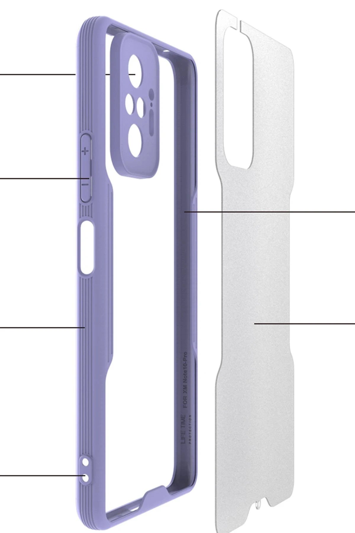 Newface Xiaomi Redmi Note 10 Pro Kılıf Platin Silikon - Sarı