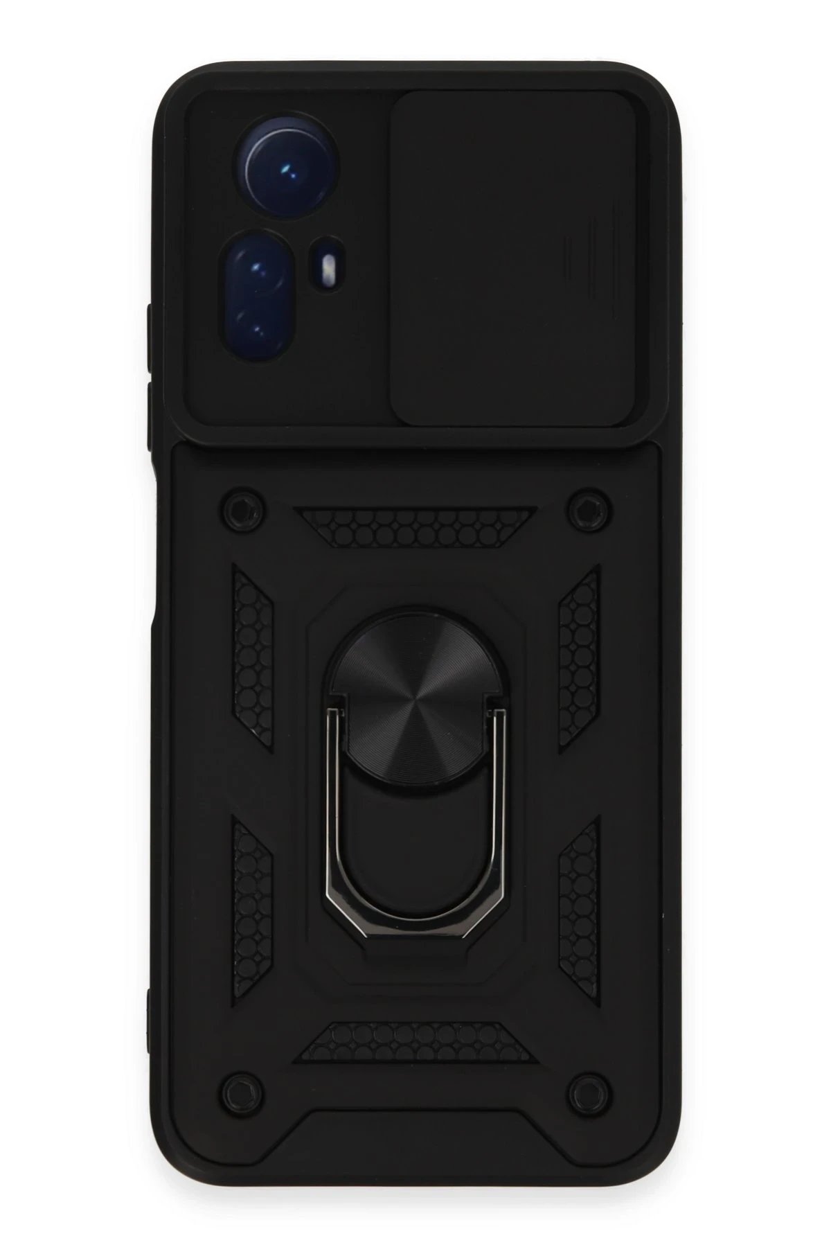 Newface Xiaomi Redmi Note 12S Kılıf Pars Lens Yüzüklü Silikon - Siyah