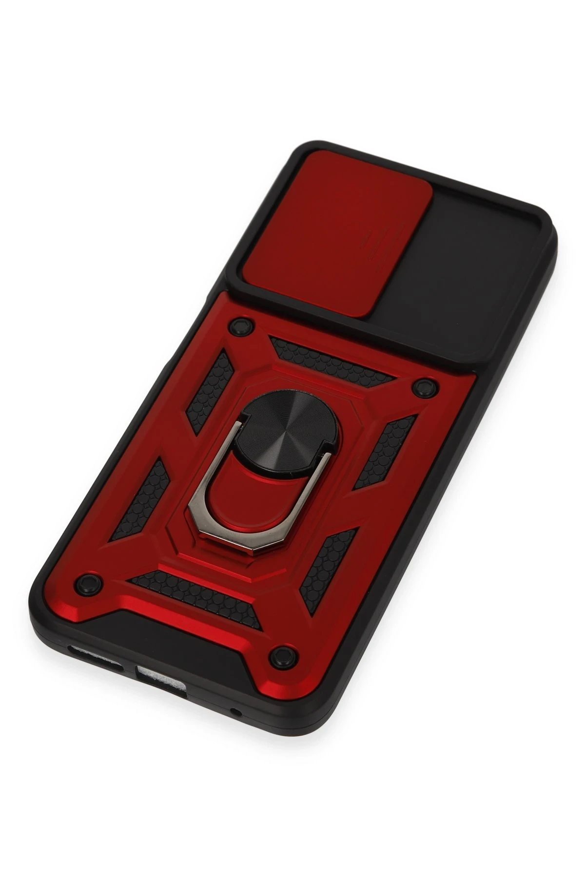 Newface Xiaomi Redmi Note 12S Kılıf Pars Lens Yüzüklü Silikon - Kırmızı