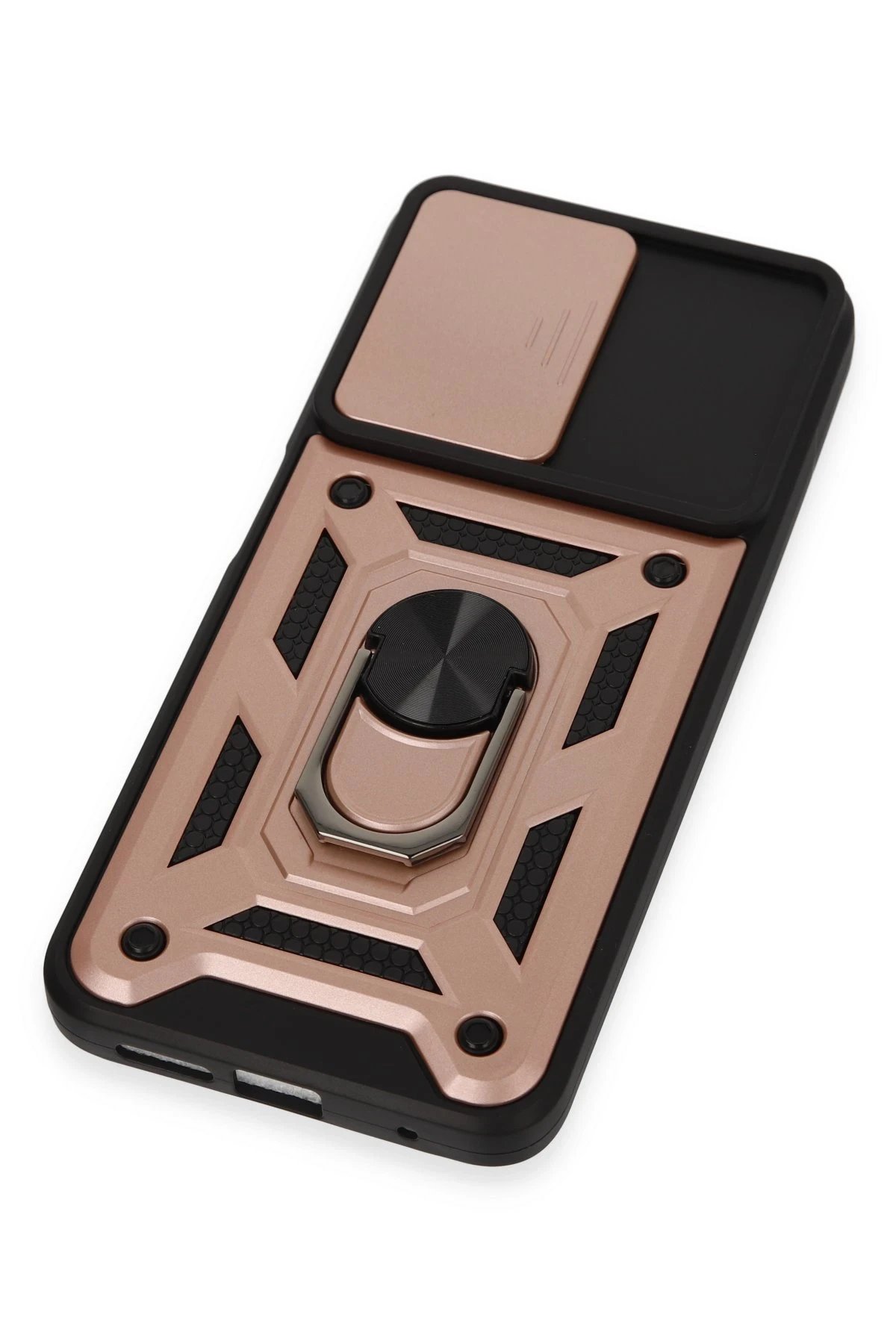 Newface Xiaomi Redmi Note 12S Kılıf Pars Lens Yüzüklü Silikon - Rose Gold