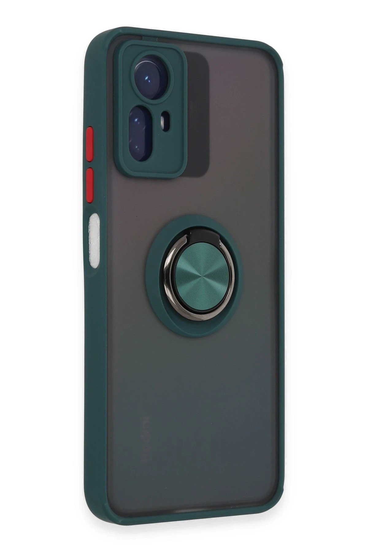 Newface Xiaomi Redmi Note 12S Kılıf Montreal Yüzüklü Silikon Kapak - Yeşil