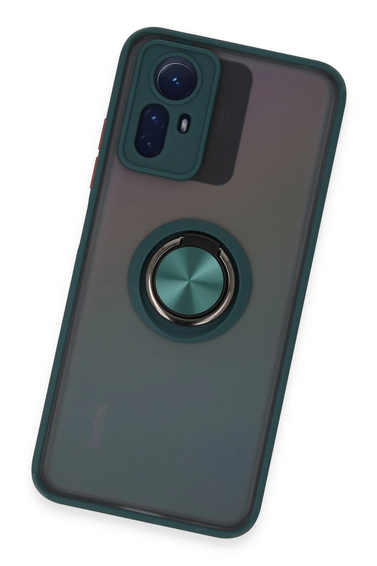 Newface Xiaomi Redmi Note 12S Kılıf Montreal Yüzüklü Silikon Kapak - Yeşil