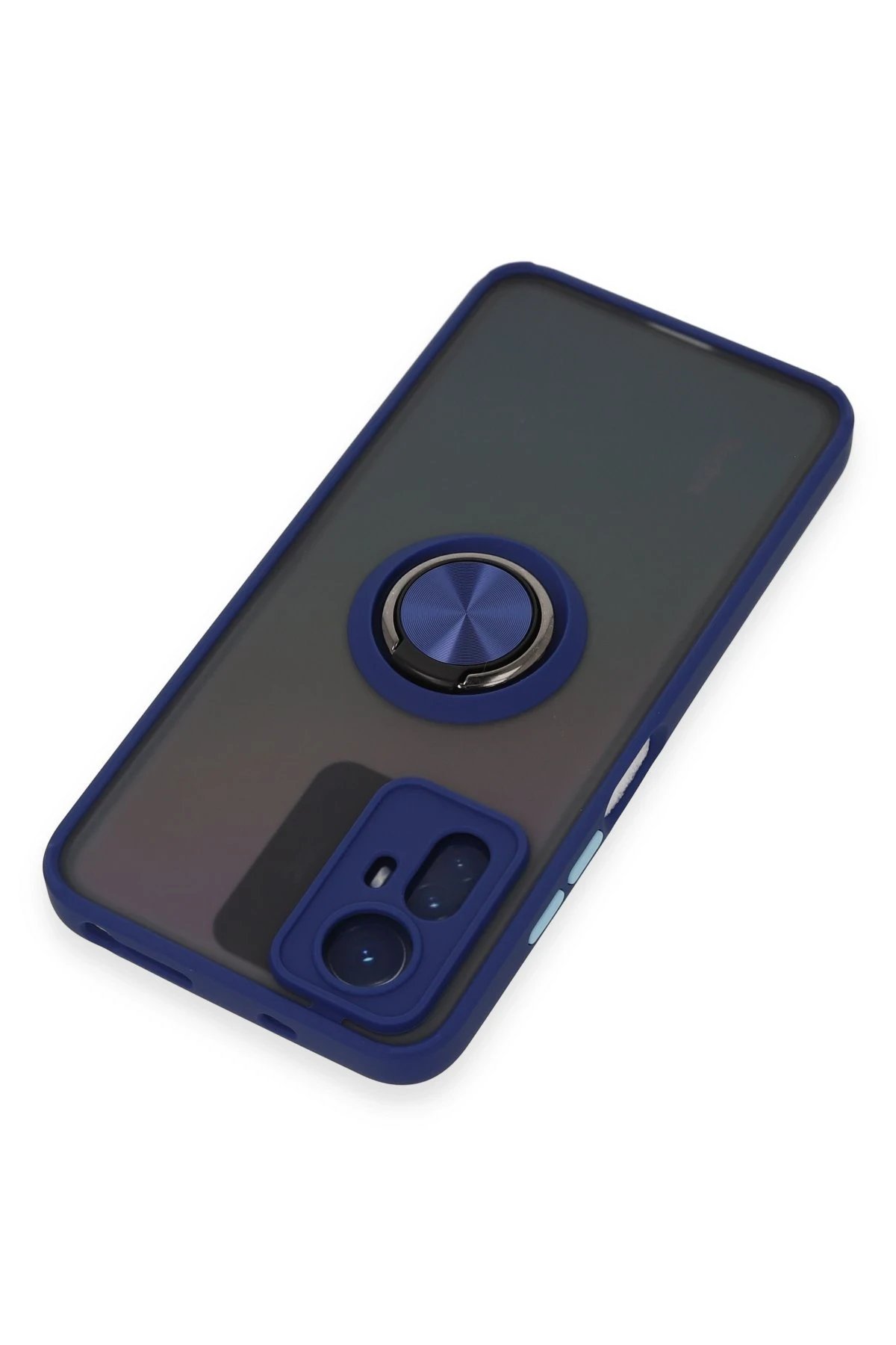 Newface Xiaomi Redmi Note 12S Kılıf Montreal Yüzüklü Silikon Kapak - Lacivert