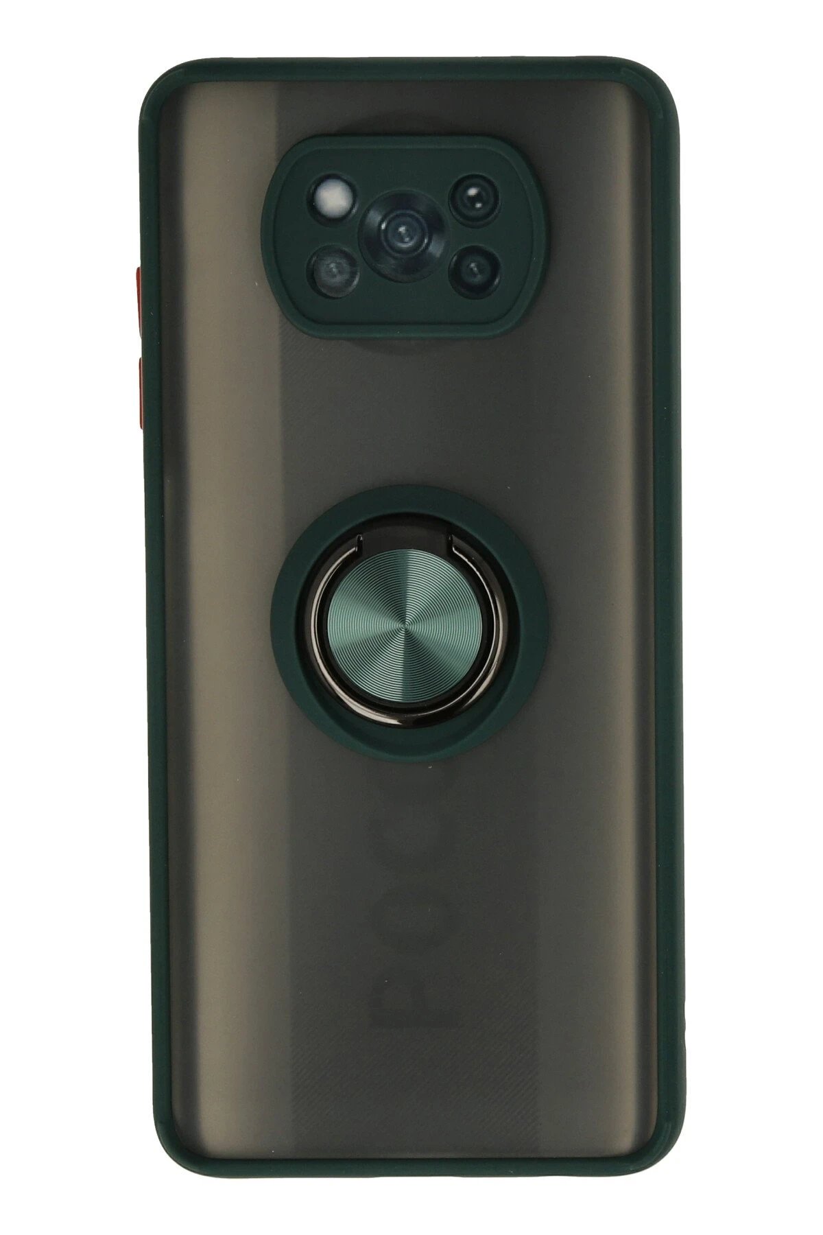 Newface Xiaomi Pocophone X3 Kılıf Montreal Yüzüklü Silikon Kapak - Yeşil