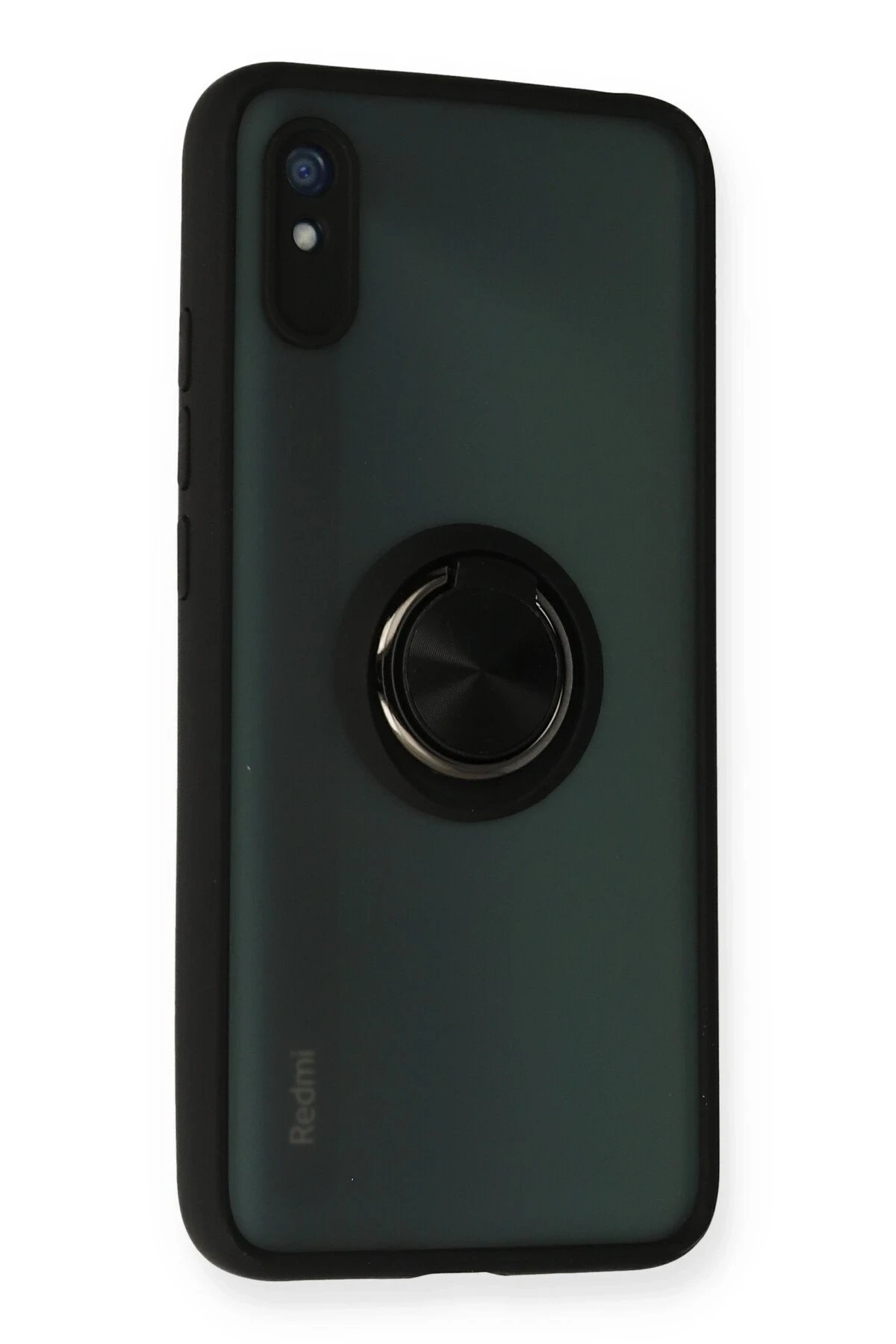 Newface Xiaomi Redmi 9A Kılıf Montreal Yüzüklü Silikon Kapak - Siyah