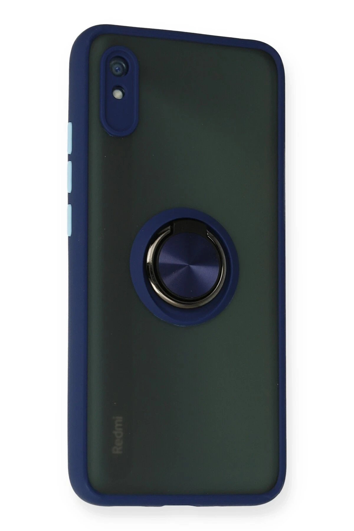 Newface Xiaomi Redmi 9A Kılıf Montreal Yüzüklü Silikon Kapak - Lacivert