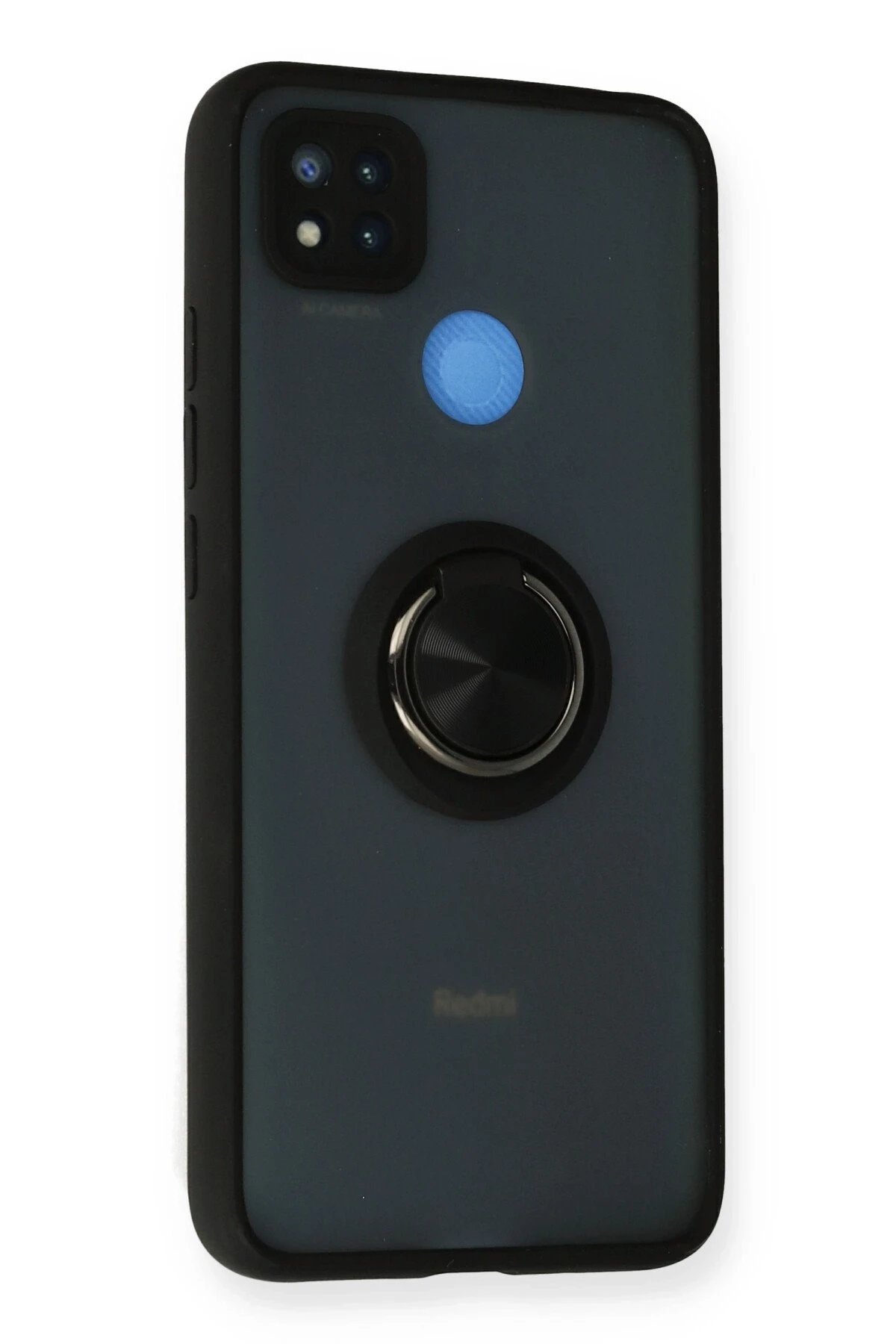 Newface Xiaomi Redmi 9C Kılıf Montreal Yüzüklü Silikon Kapak - Siyah