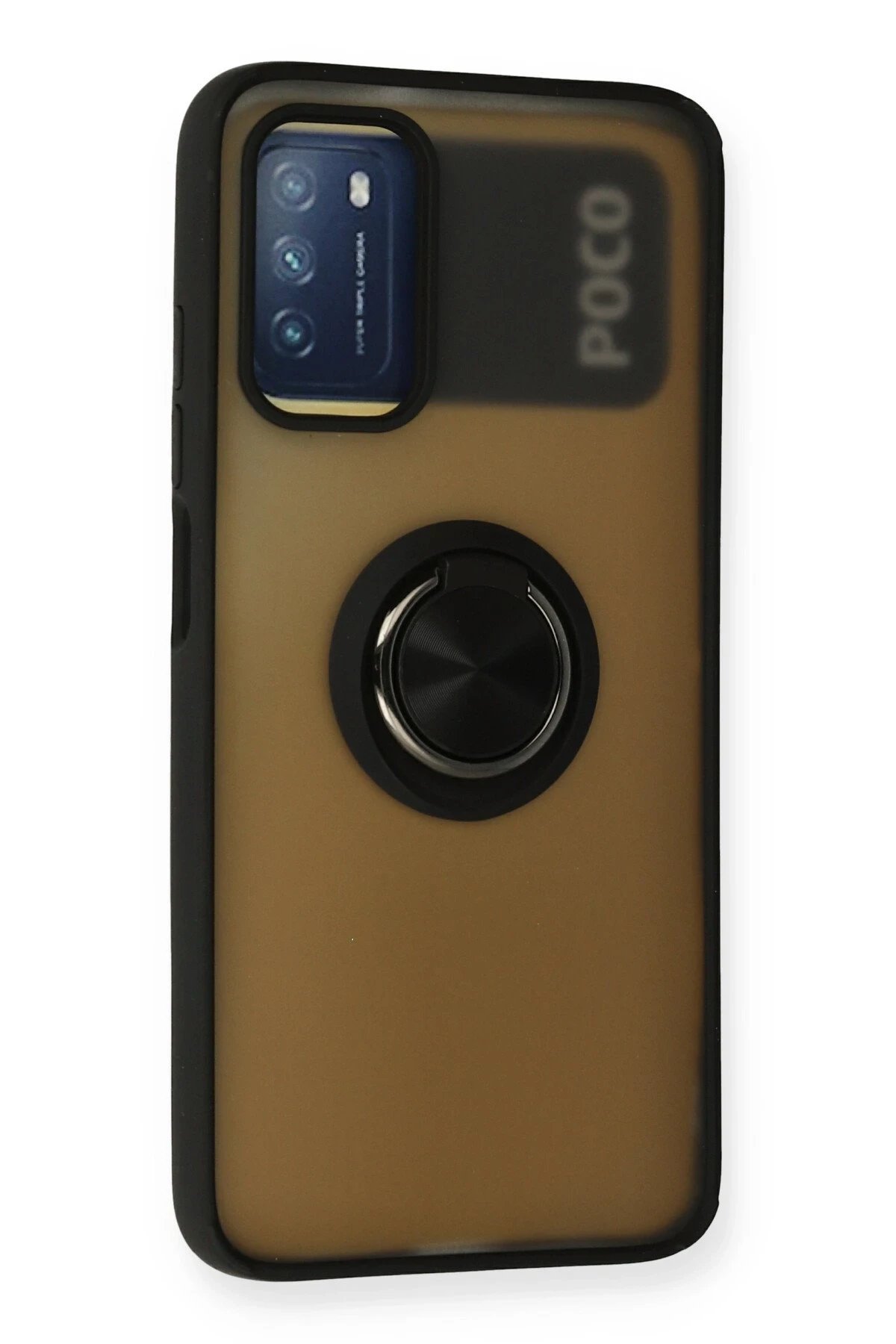 Newface Xiaomi Redmi 9T Kılıf Montreal Yüzüklü Silikon Kapak - Siyah