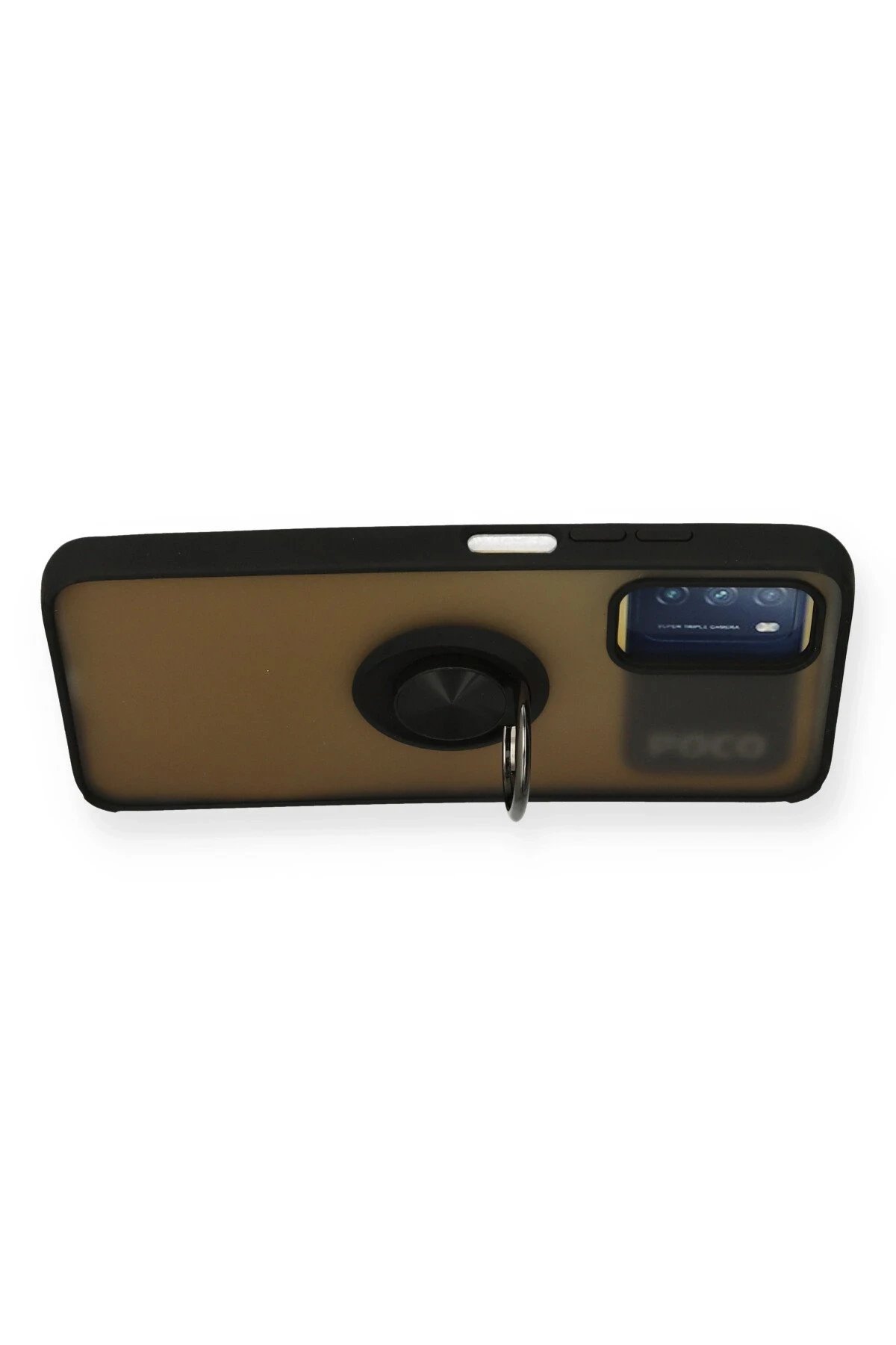 Newface Xiaomi Redmi 9T Kılıf Montreal Yüzüklü Silikon Kapak - Siyah