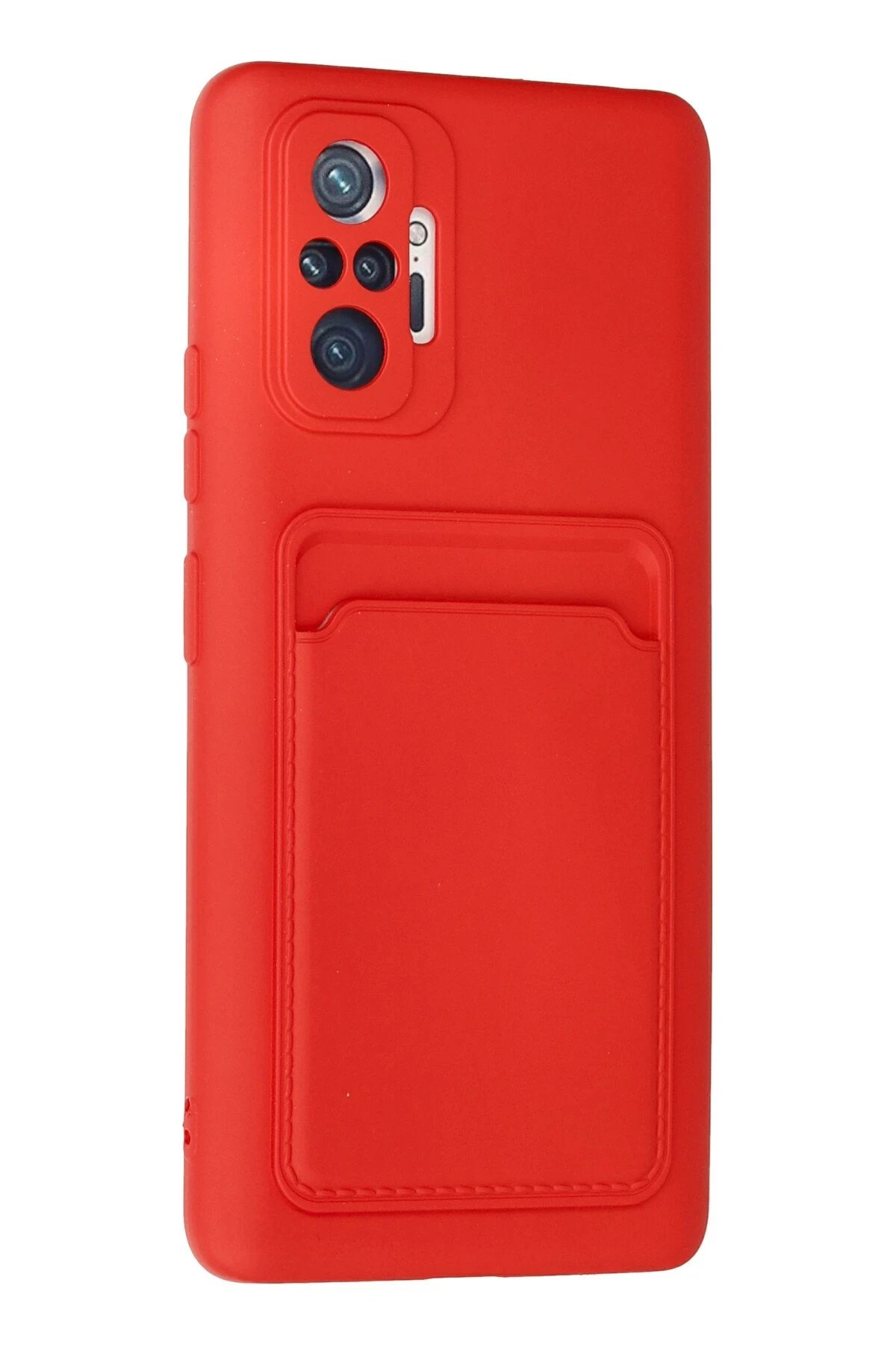 Newface Xiaomi Redmi Note 10 Pro Kılıf Kelvin Kartvizitli Silikon - Kırmızı