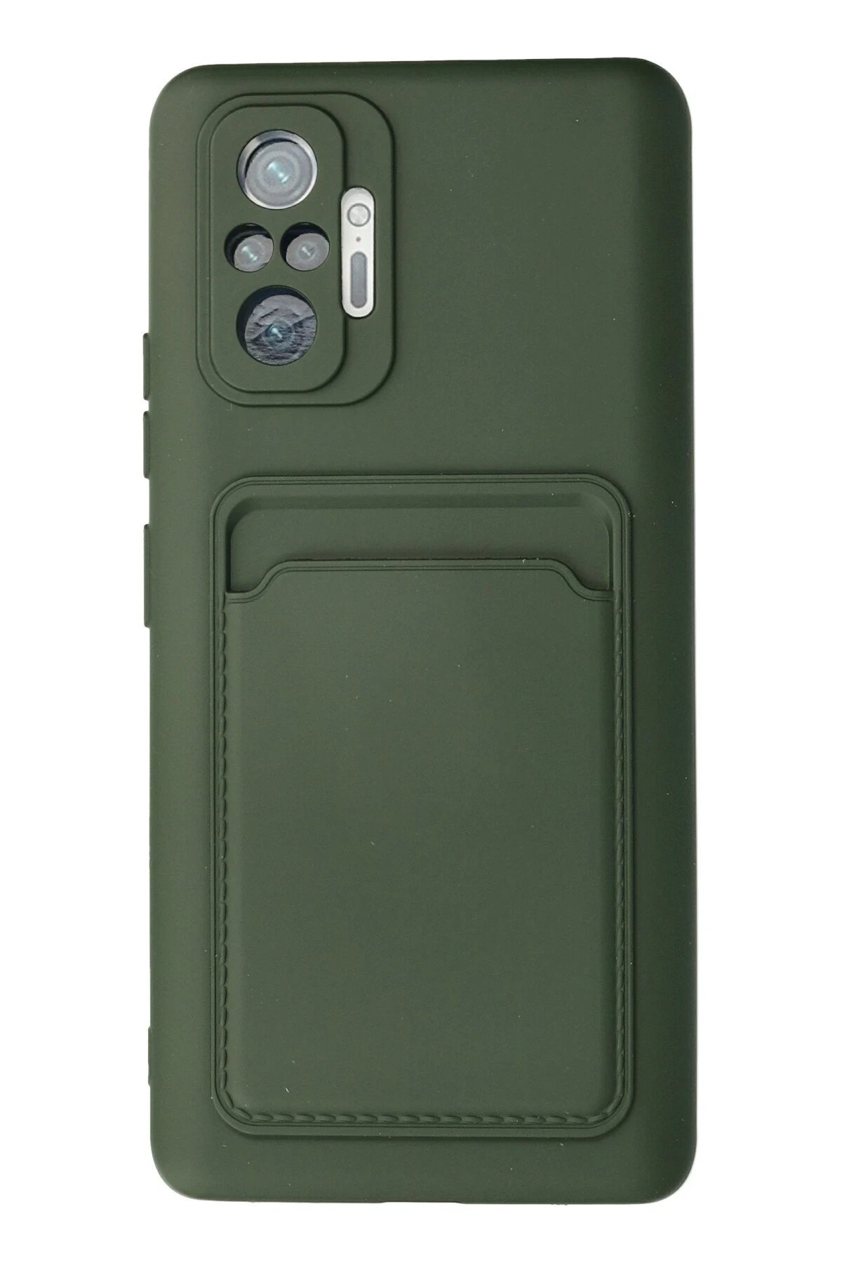 Newface Xiaomi Redmi Note 10 Pro Kılıf Kelvin Kartvizitli Silikon - Koyu Yeşil