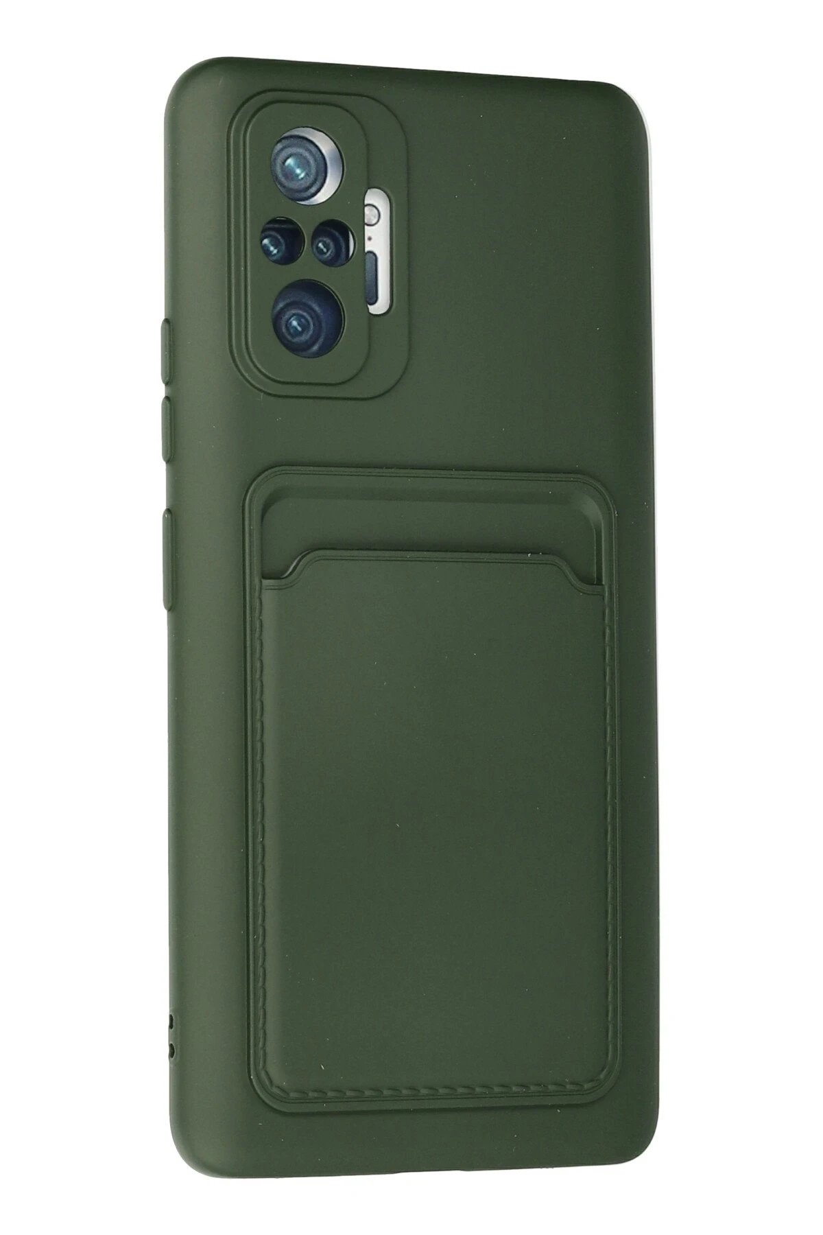 Newface Xiaomi Redmi Note 10 Pro Kılıf Kelvin Kartvizitli Silikon - Koyu Yeşil