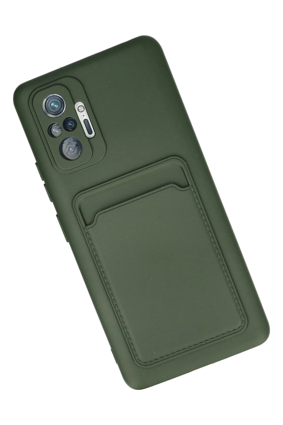 Newface Xiaomi Redmi Note 10 Pro Kılıf Kelvin Kartvizitli Silikon - Koyu Yeşil