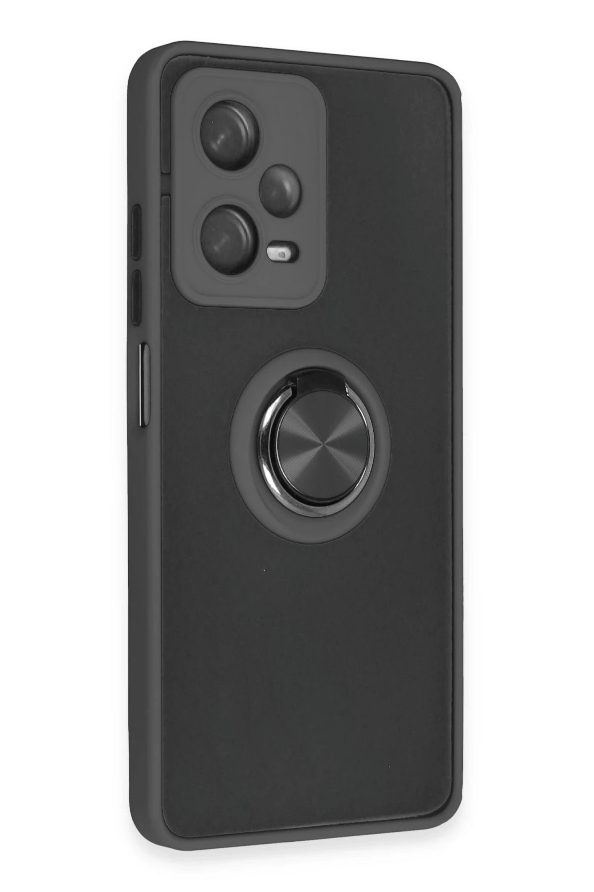 Newface Xiaomi Redmi Note 12 5G Kılıf Montreal Yüzüklü Silikon Kapak - Siyah