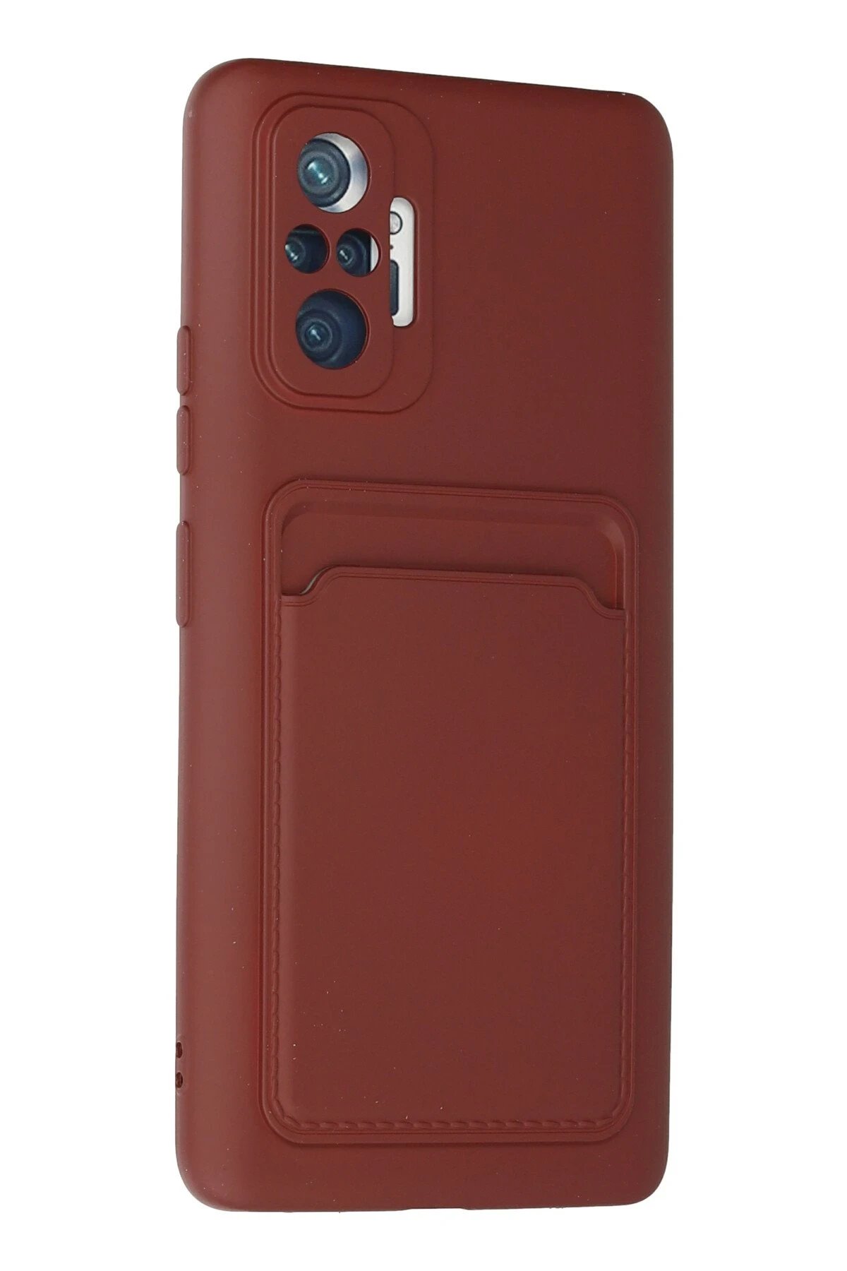 Newface Xiaomi Redmi Note 10 Pro Kılıf Kelvin Kartvizitli Silikon - Bordo